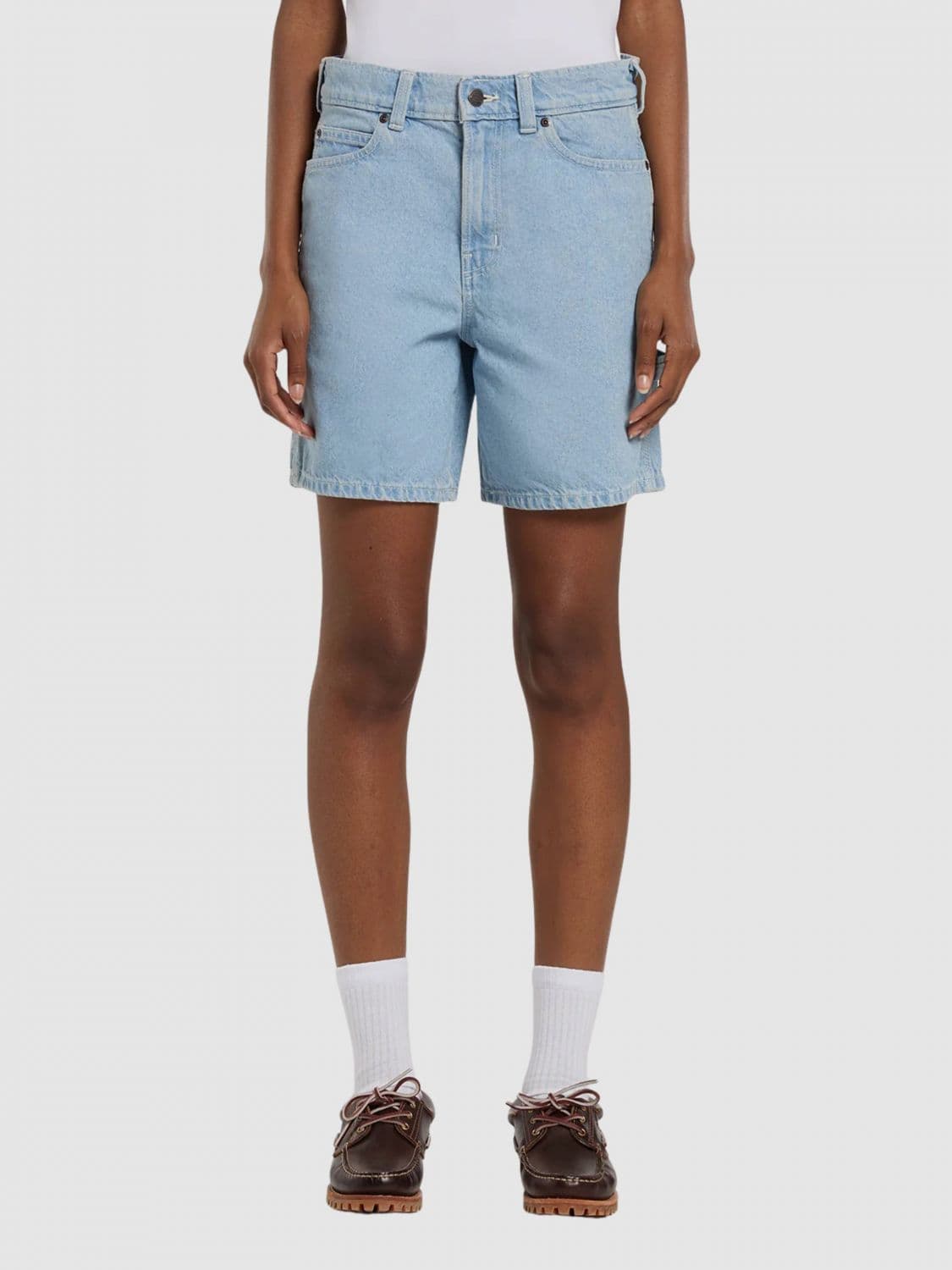 Dickies Five-Pocket Denim Shorts with Mid-Rise Waist and Belt Loops