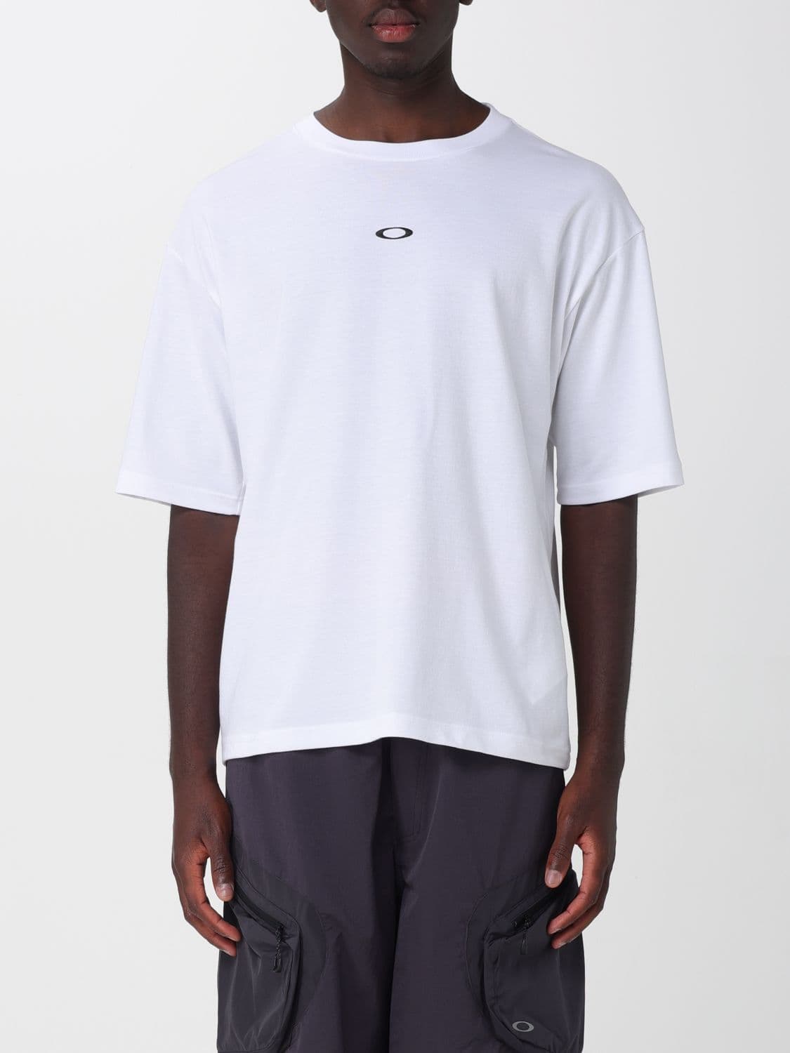 Oakley Cotton T-shirt with Contrasting Graphic Print and Dropped Shoulders