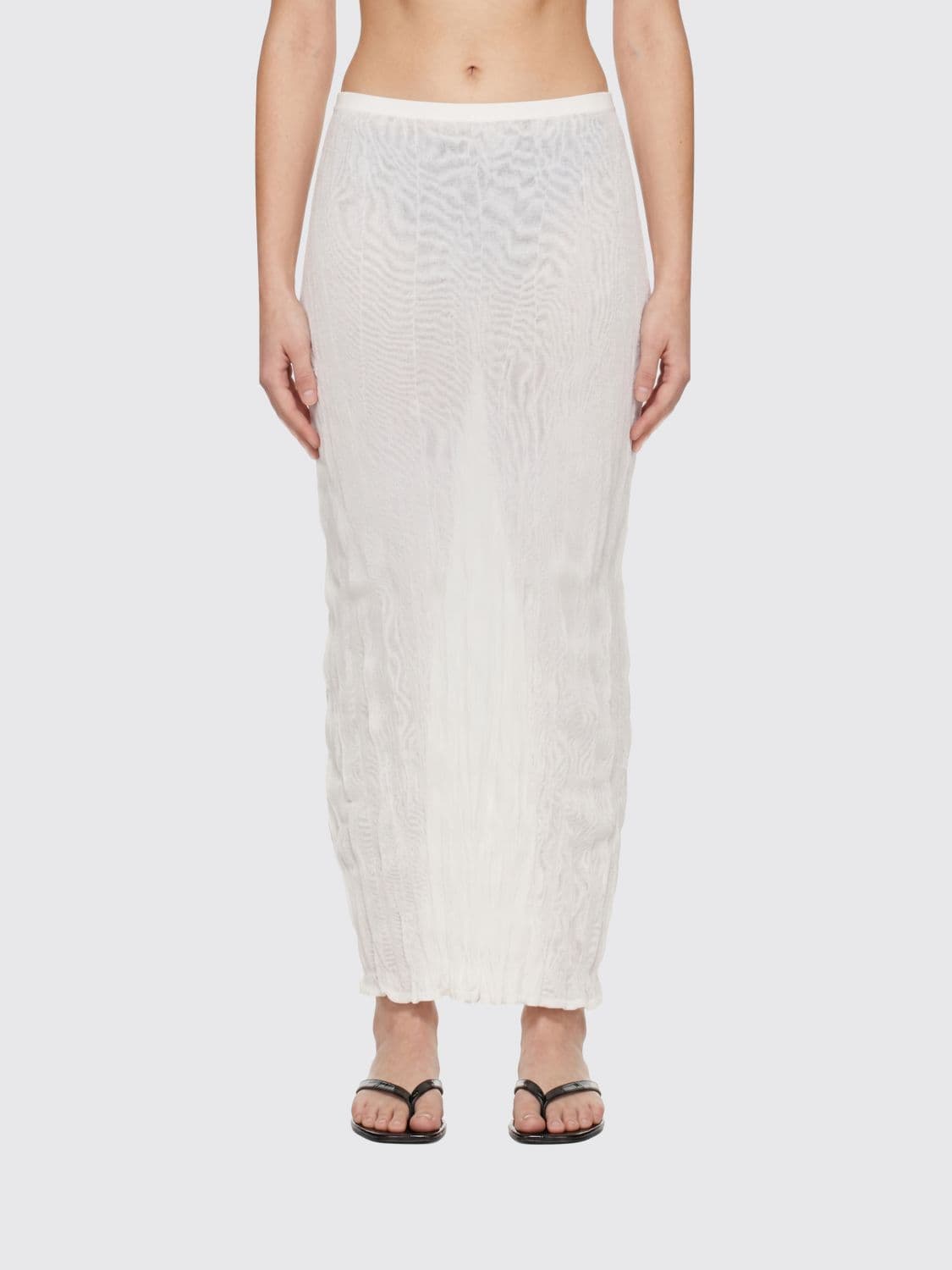 Toteme Long Pencil Skirt in Viscose-Blend with Elasticated Waist