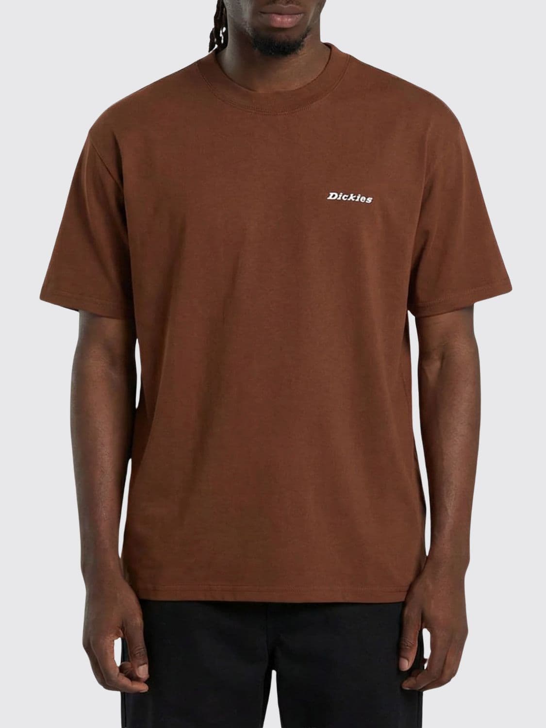 Dickies Cotton Crew Neck T-shirt with Short Sleeves and Contrast Chest Logo · S