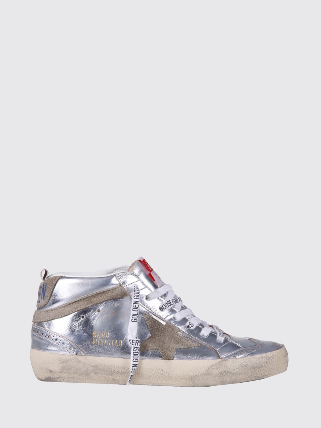Golden Goose Mid-Star Leather and Suede Trainers with Distressed Effect
