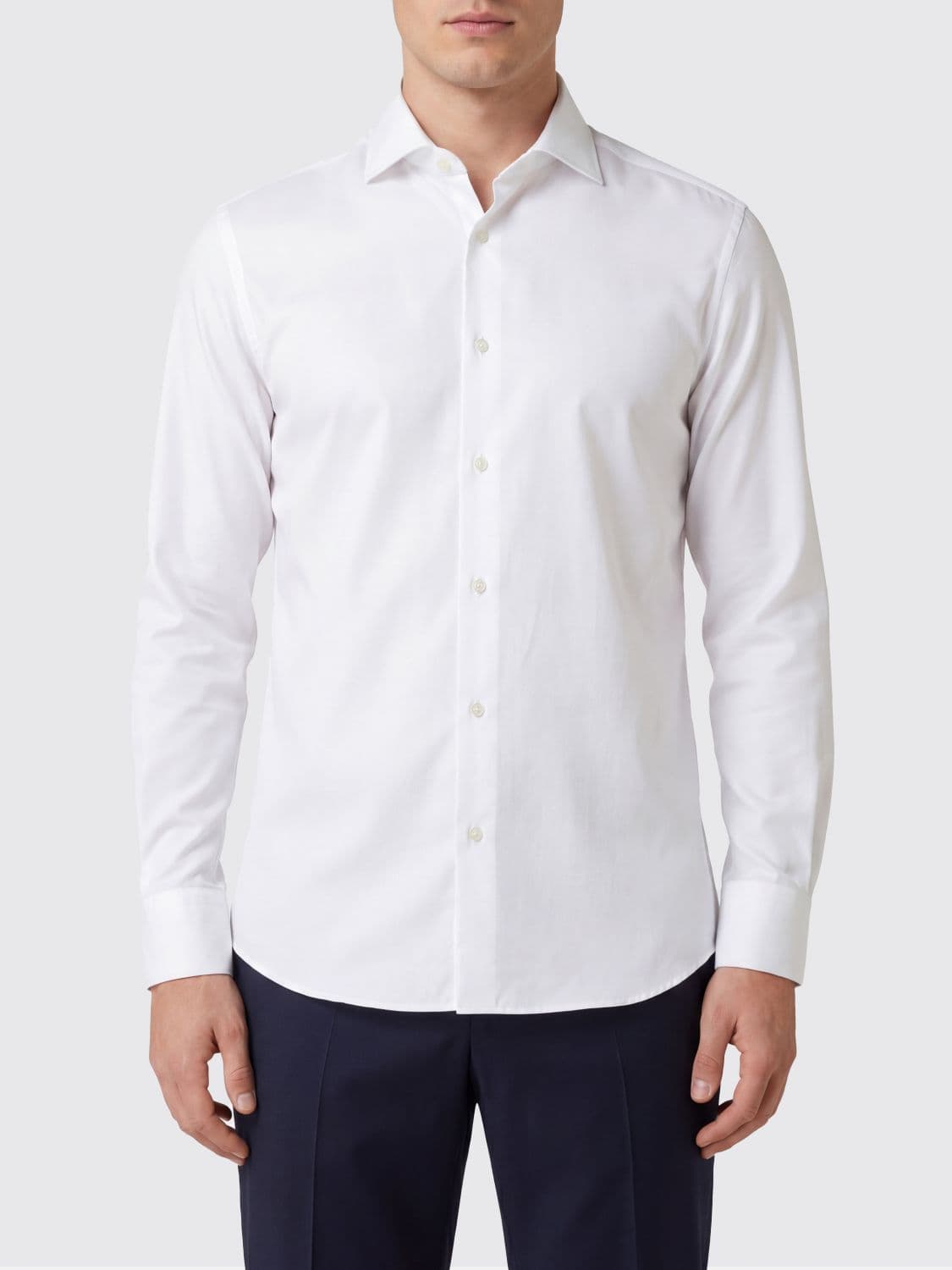 Brunello Cucinelli Cotton French Collar Slim Fit Shirt
