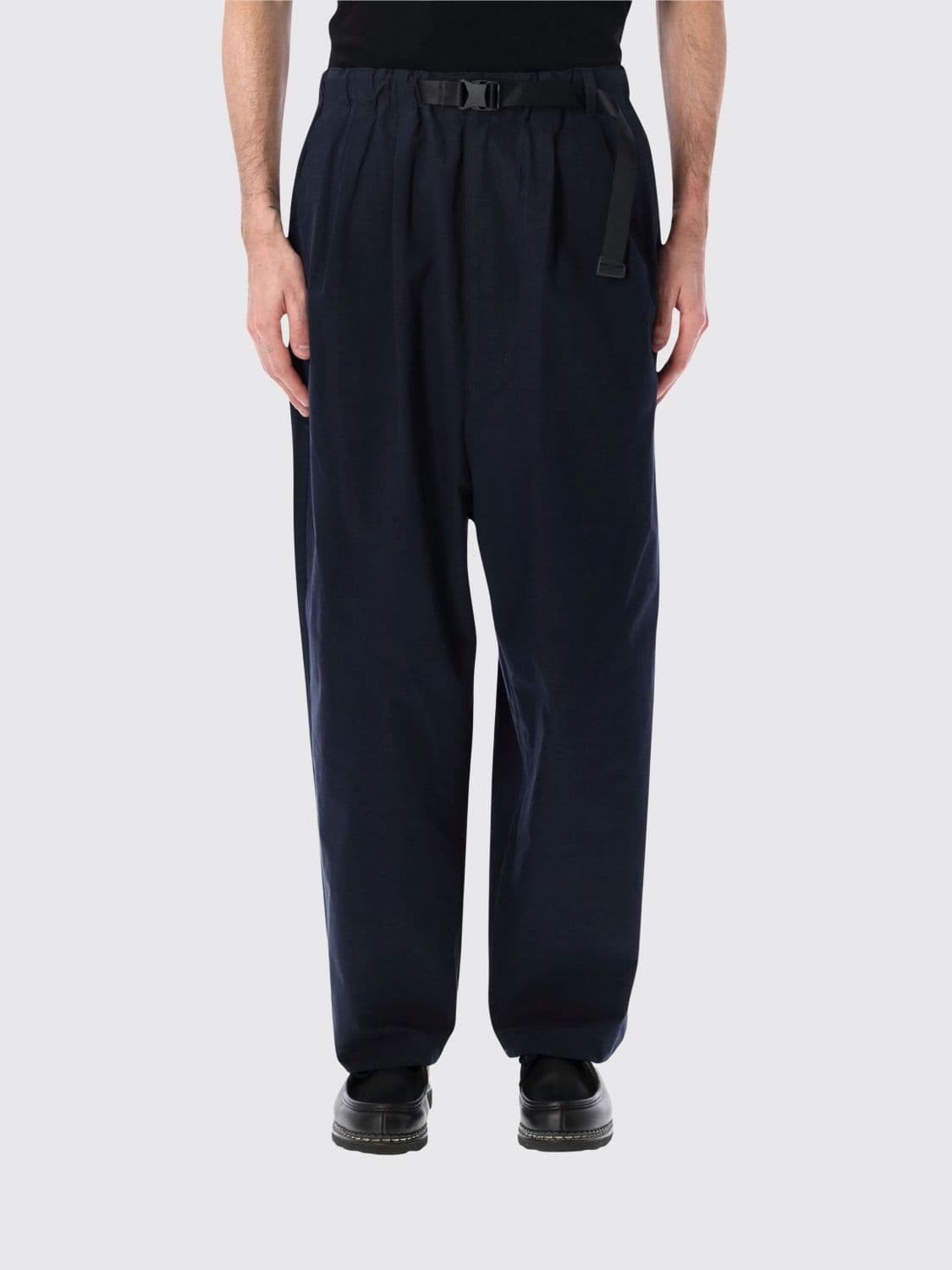 Comme Des Garçons Wide-Leg Cotton Trousers with Drawstring Waist