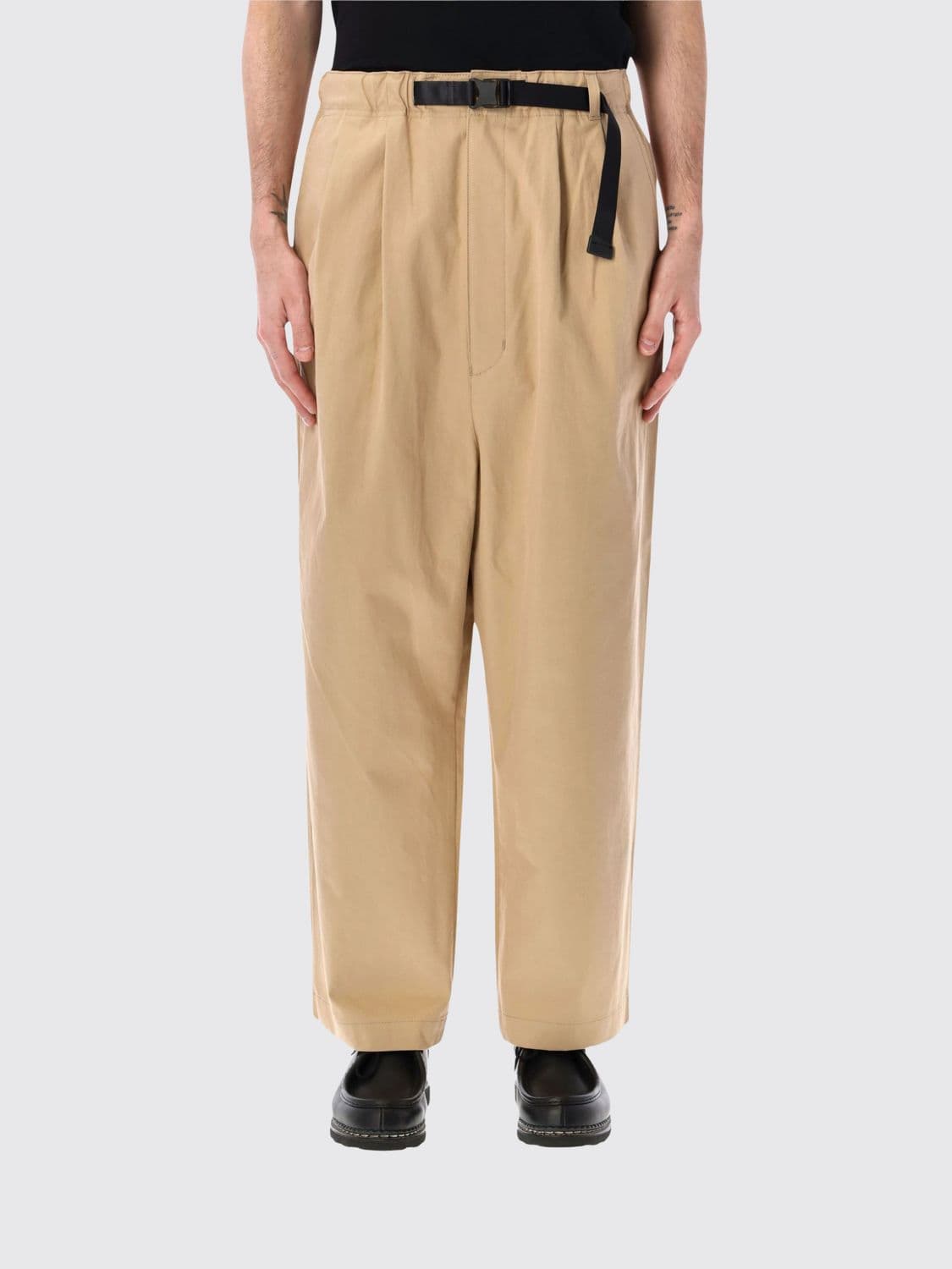 Comme Des Garçons Wide-Leg Cotton Trousers with Drawstring Waist