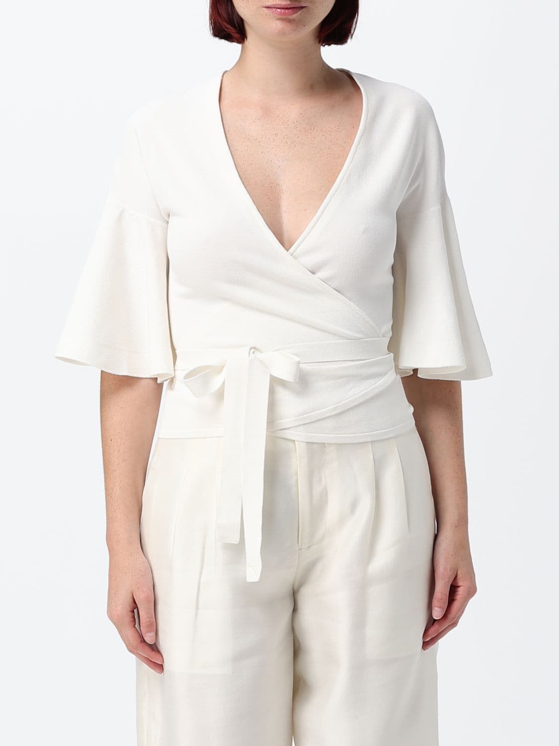 Jacquemus Slim Fit V-Neck Top with Tie Fastening