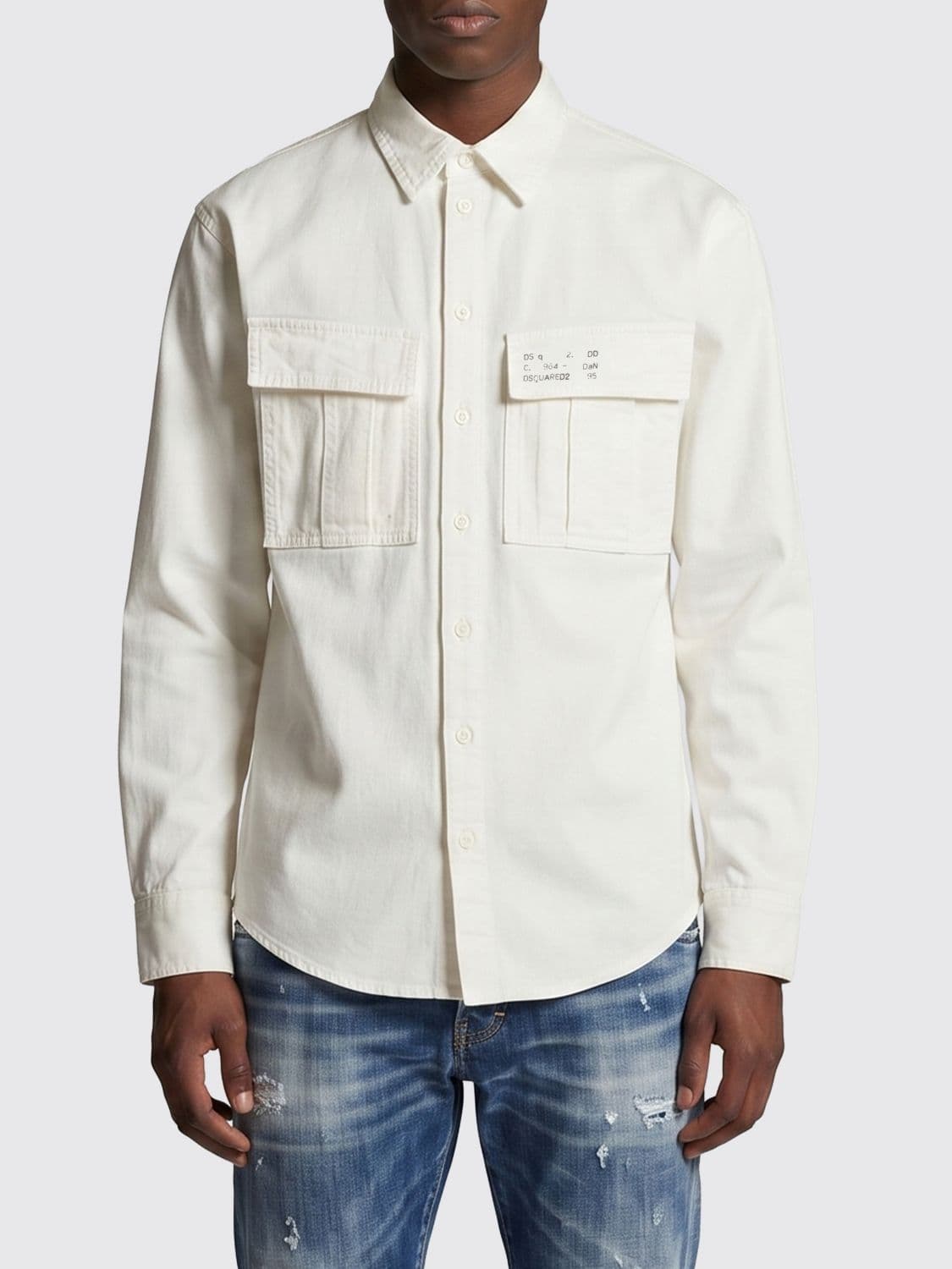 Dsquared2 Casual Shirt in Cotton with French Collar and Flap Pockets · 50