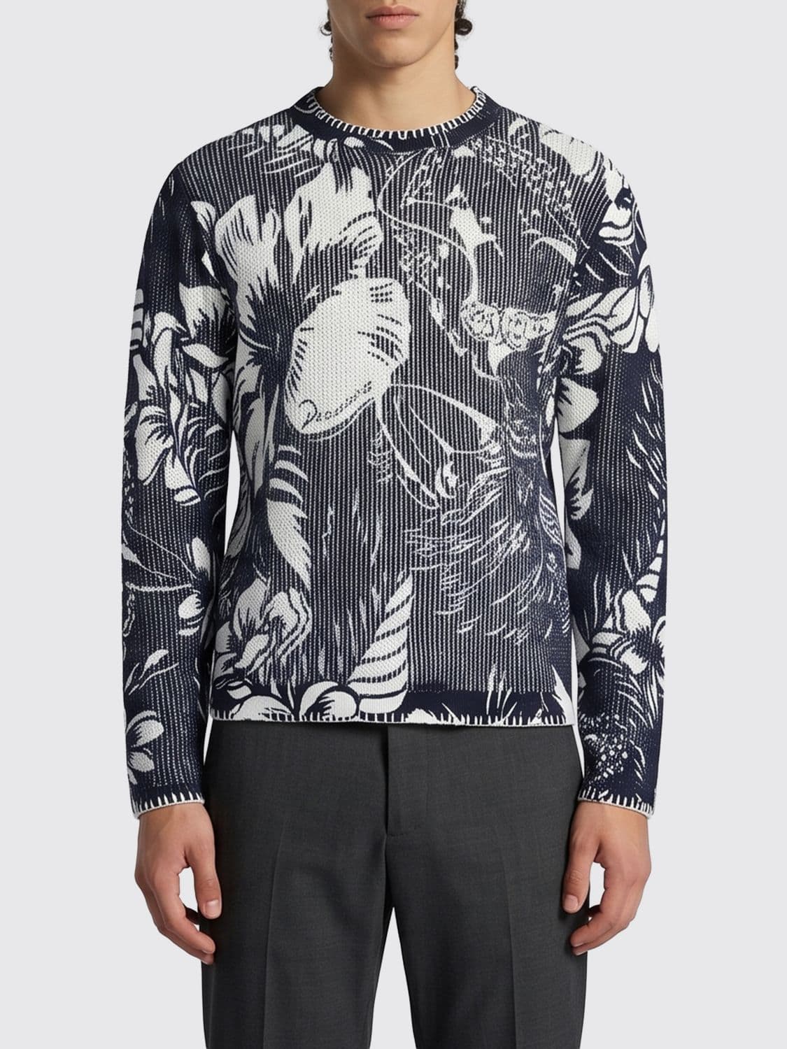 Dsquared2 Dancing Flowers Floral Print Cotton Crewneck Jumper by