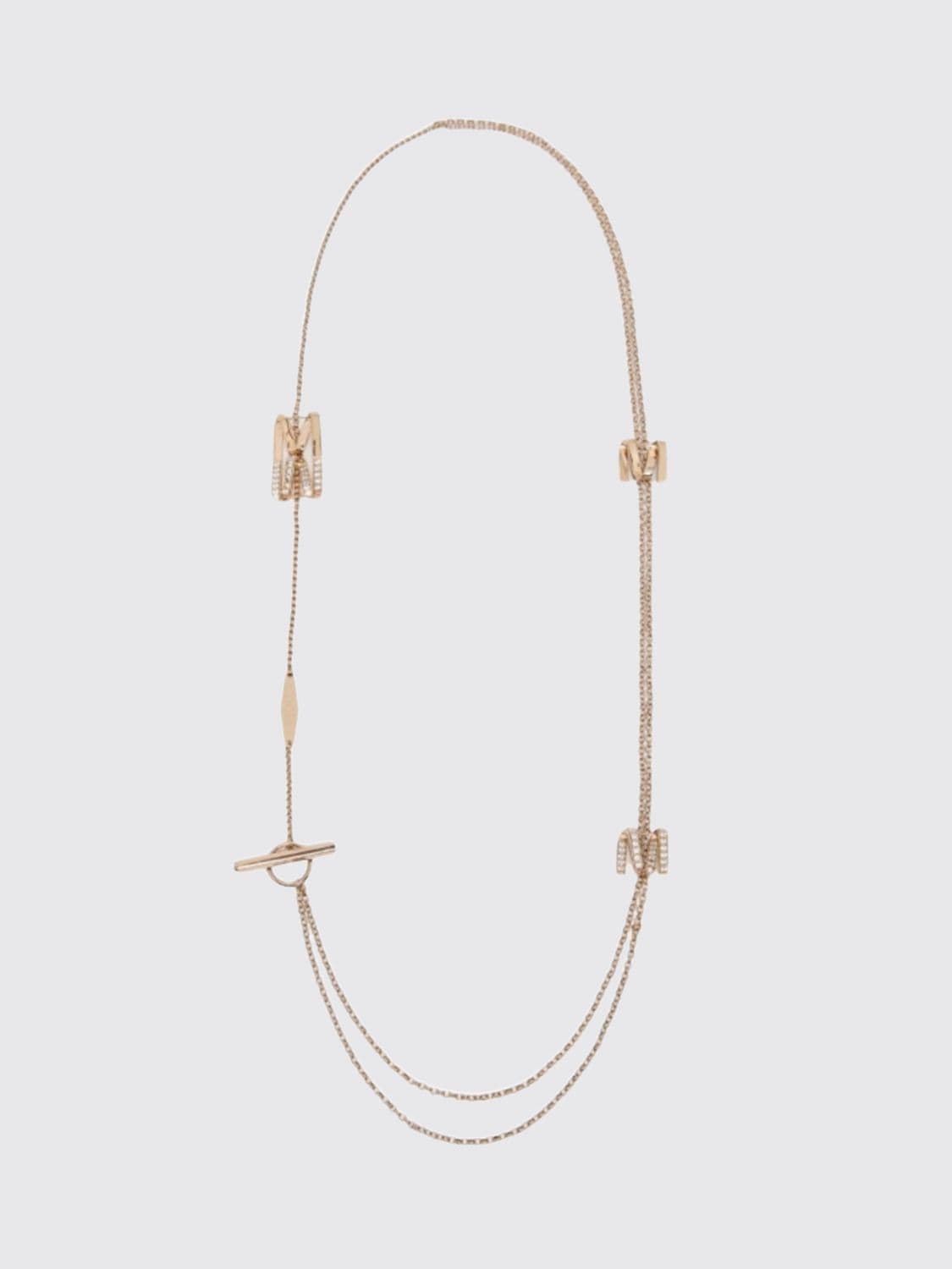 Max Mara Tenzone Metal and Resin Crewneck Necklace with Embroidered Details