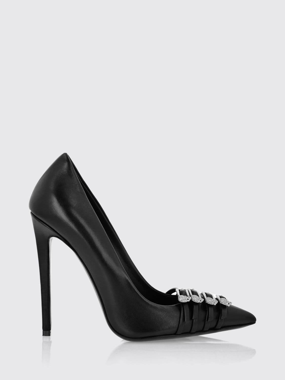 Philipp Plein Nappa Leather Court Shoes with Stiletto Heel and Skull Application