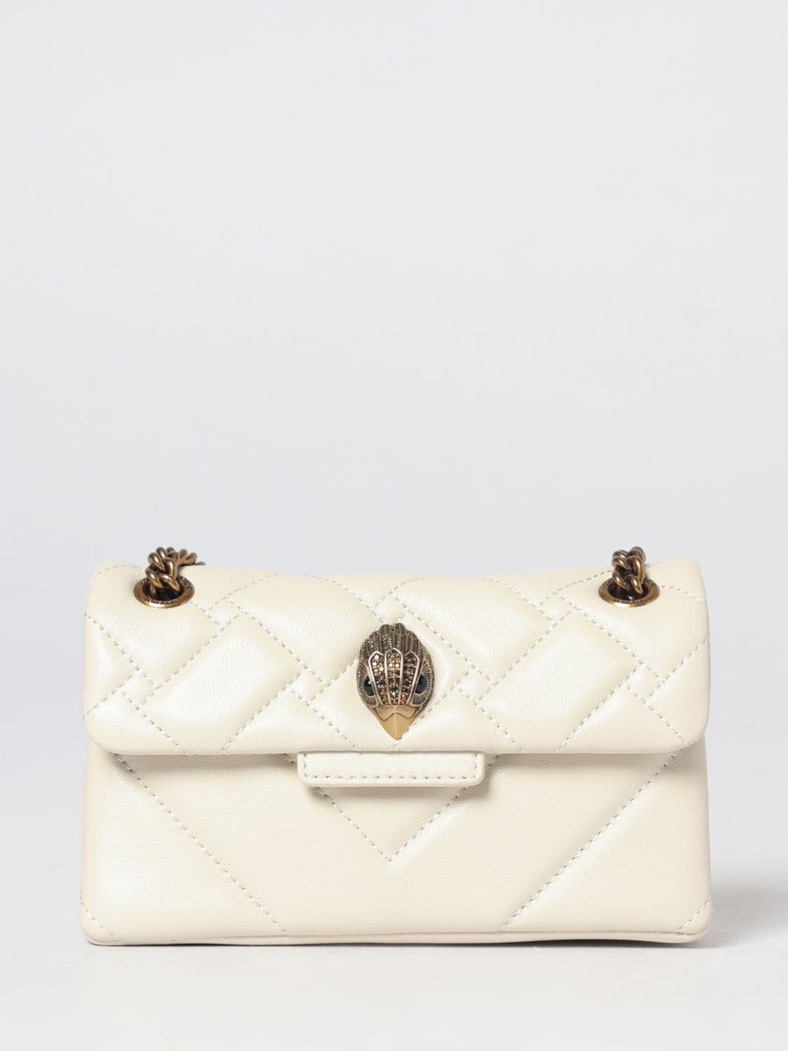 Kurt Geiger London Kensington Quilted Leather Mini Bag with Rhinestone Logo