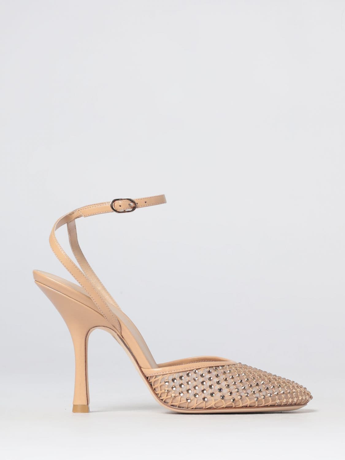 Stuart Weitzman Mesh Pumps with Rhinestones and Stiletto Heel