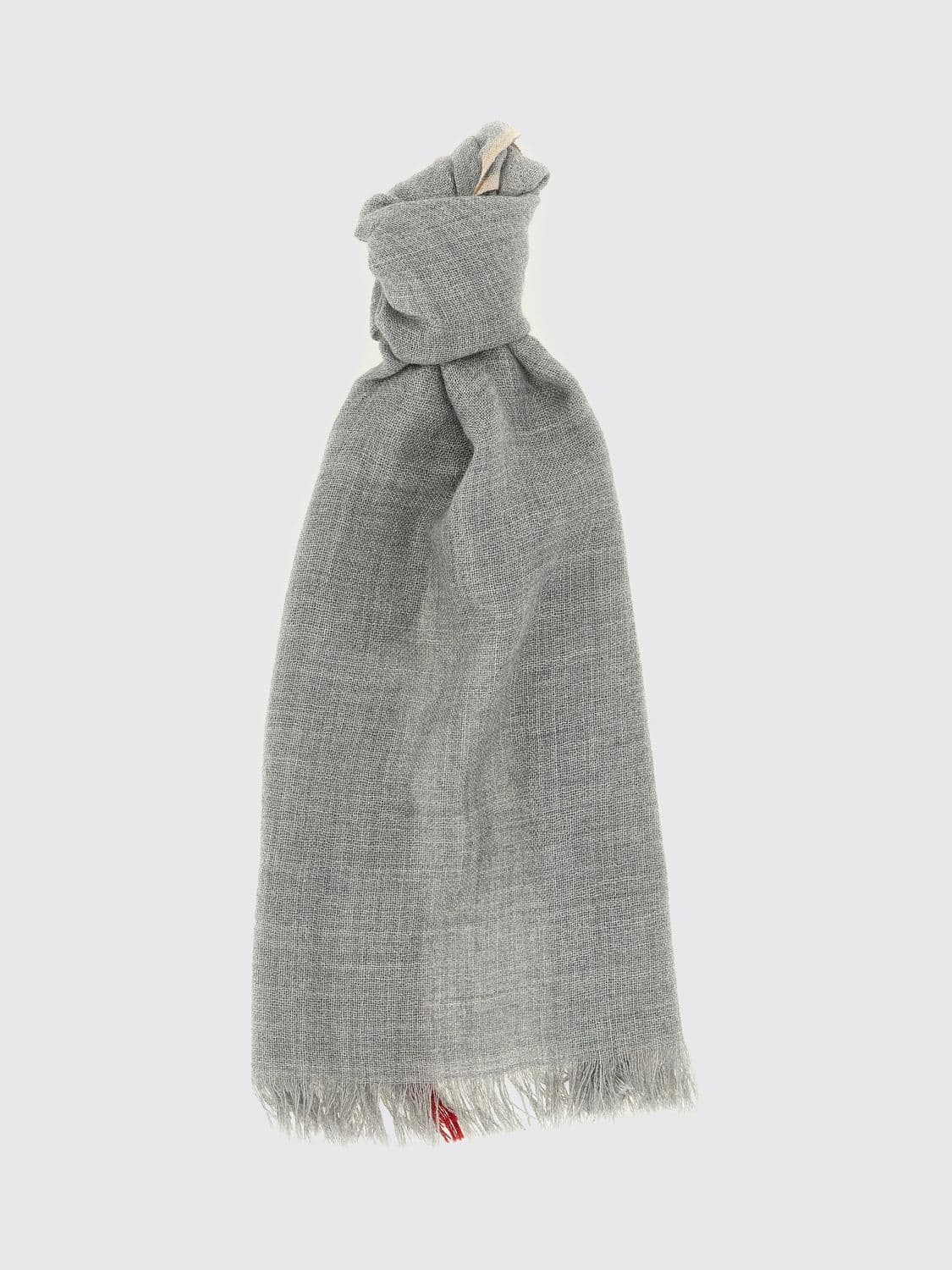 Brunello Cucinelli Virgin Wool and Silk Blend Scarf with Fringed Edges · OS