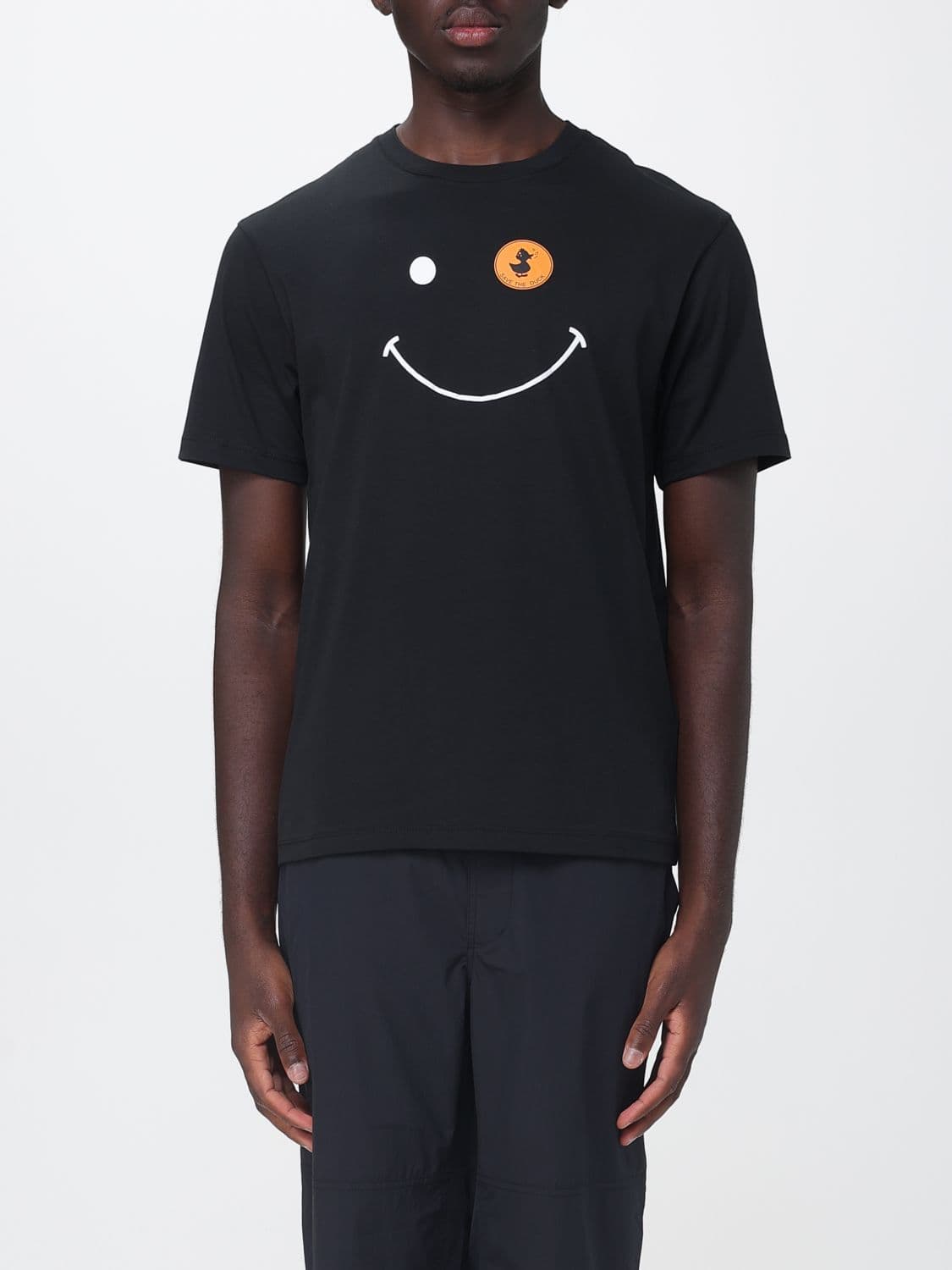 Save The Duck Cotton Crewneck T-shirt with Contrasting Front Logo by