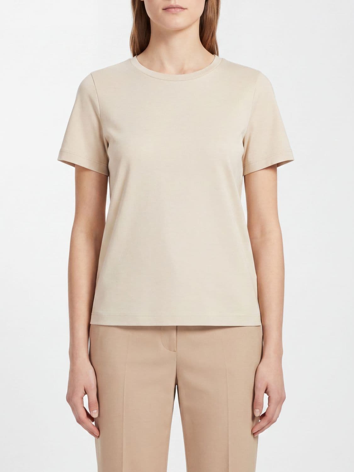 's Max Mara Cotton-Blend T-Shirt with Rear Embroidered Logo