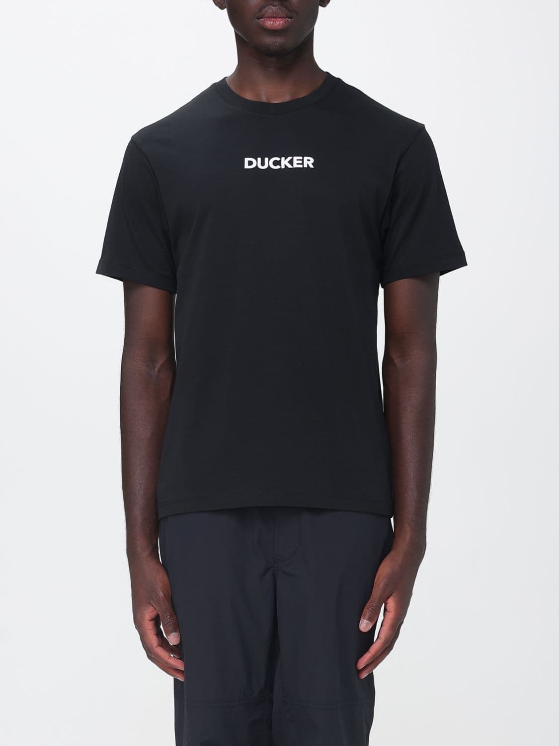Save The Duck Cotton Crewneck T-shirt with Front Slogan Print by