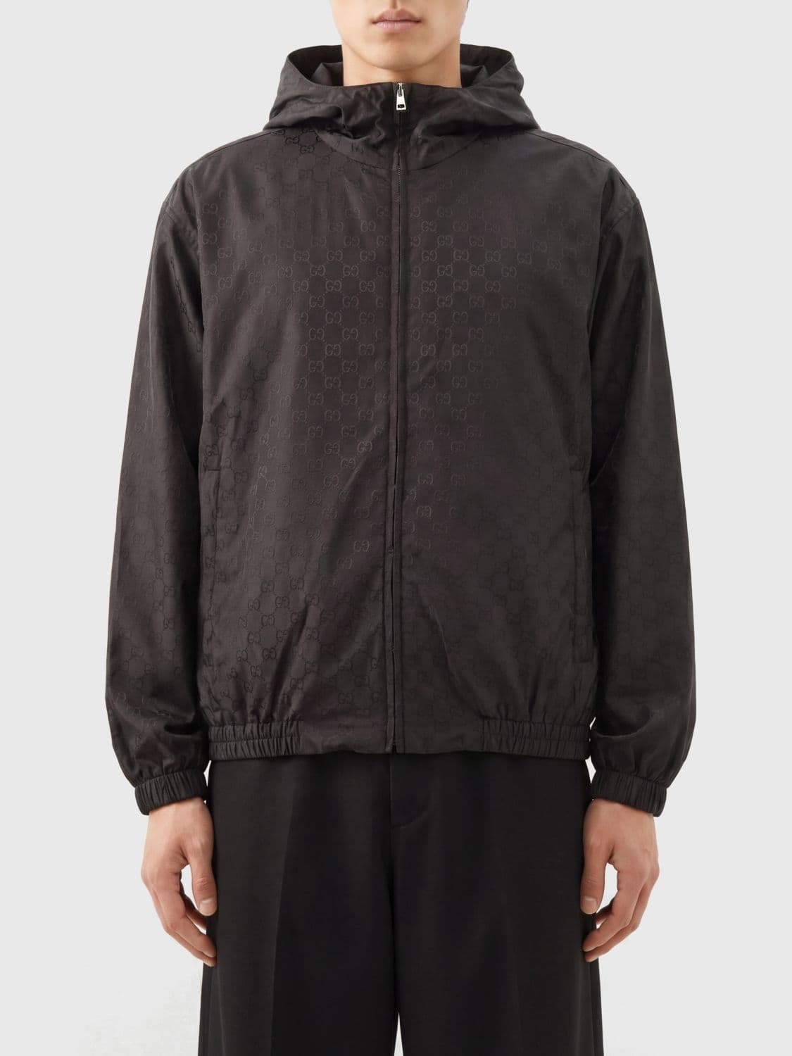 Gucci GG Monogram Nylon Hooded Windbreaker Jacket