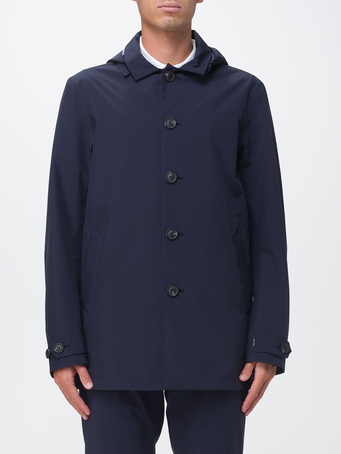 Save The Duck Short Technical Fabric Raincoat with Removable Hood by