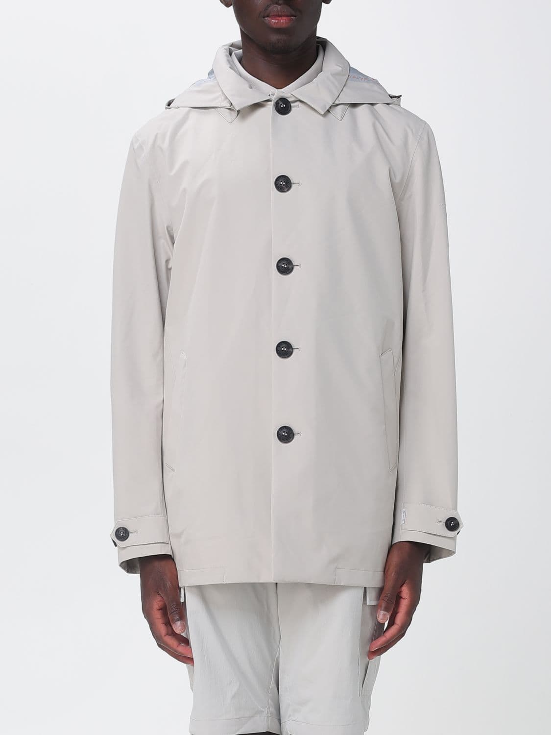 Save The Duck Short Technical Fabric Raincoat with Removable Hood by