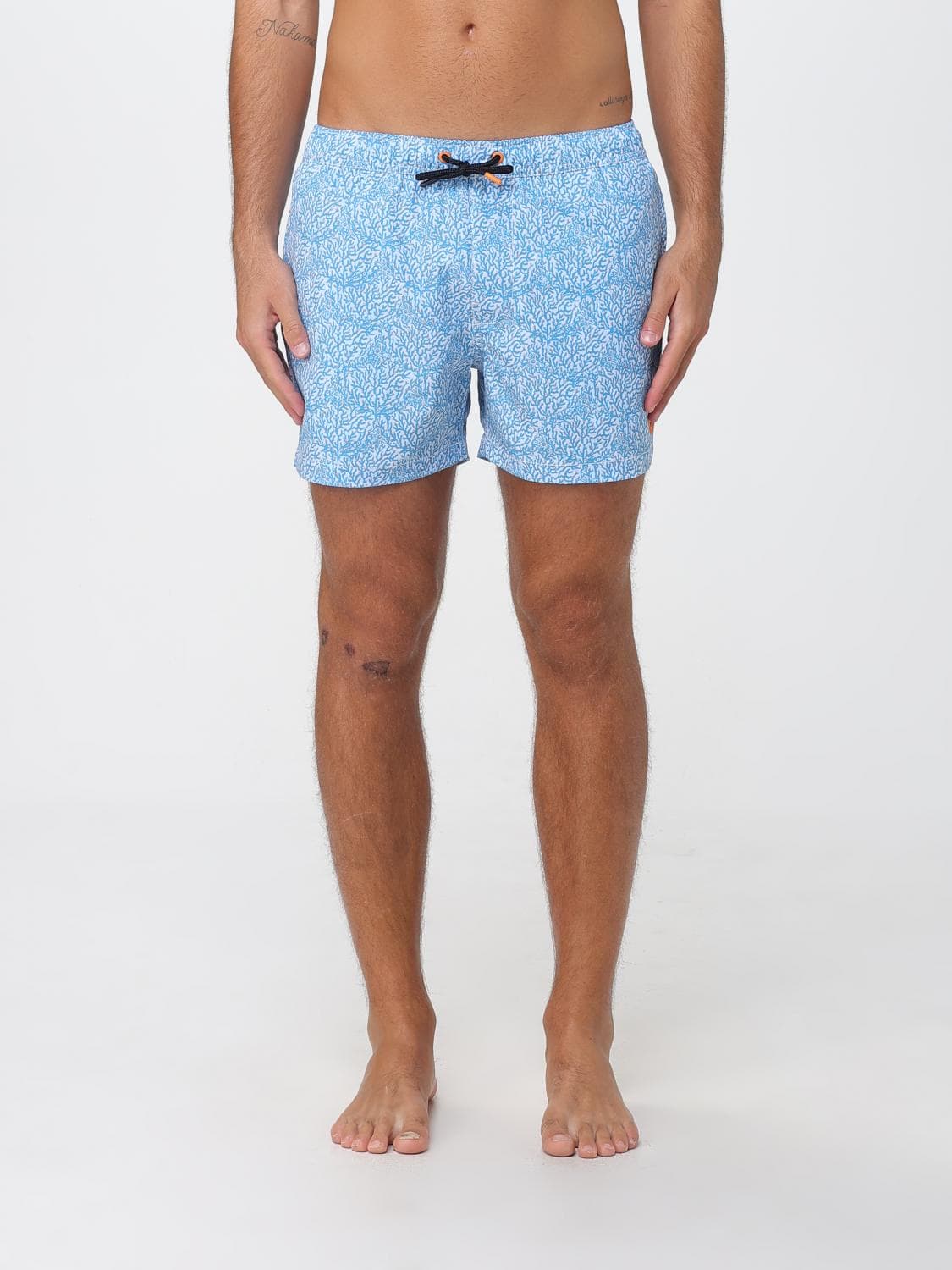 Save The Duck Graphic Print Swim Shorts with Elasticated Drawstring Waist by · S