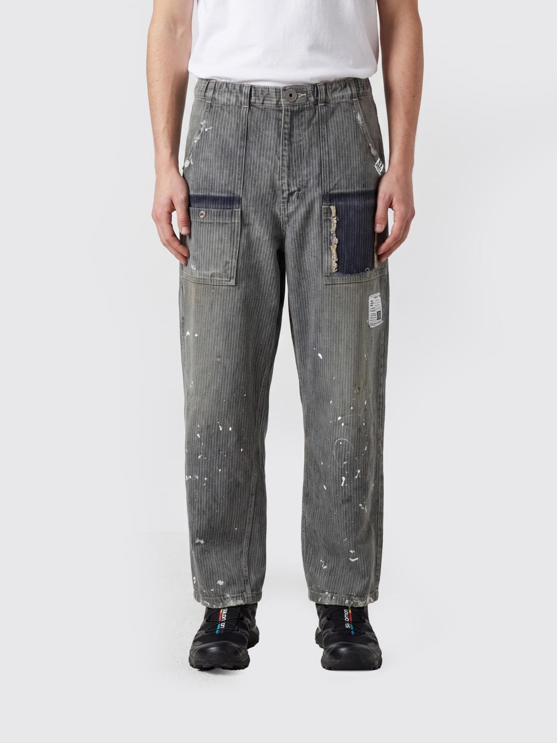 Maison Mihara Yasuhiro Abstract-Pattern Straight-Leg Denim Jeans