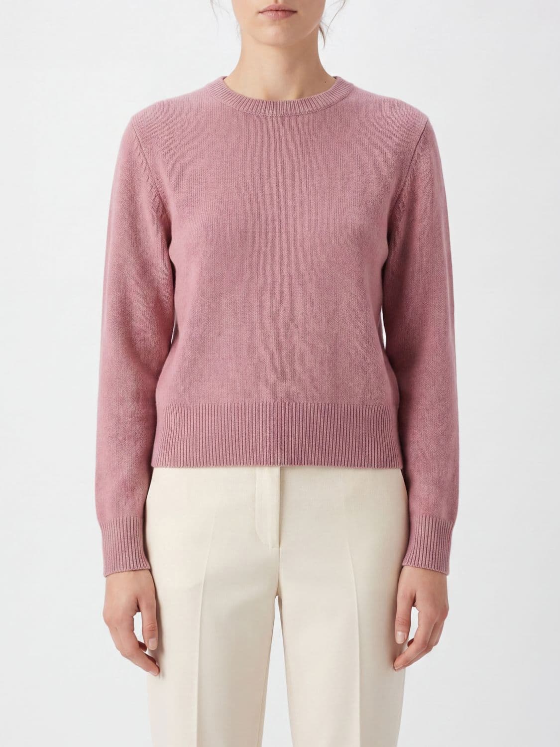 Extreme Cashmere Crewneck Jumper in Cashmere Blend with Ribbed Trims