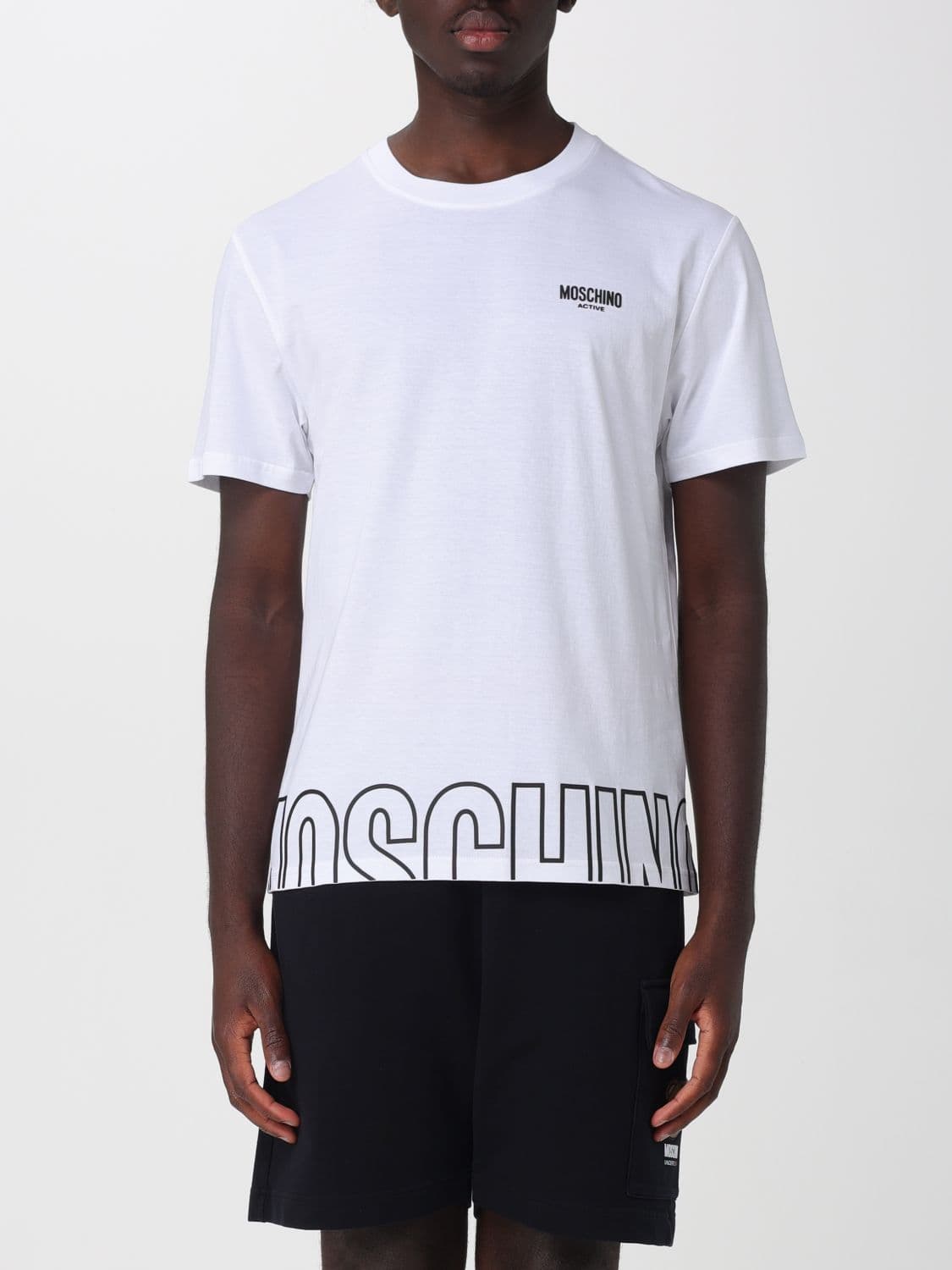 Moschino Cotton Crew Neck T-shirt with Contrast Logo · S