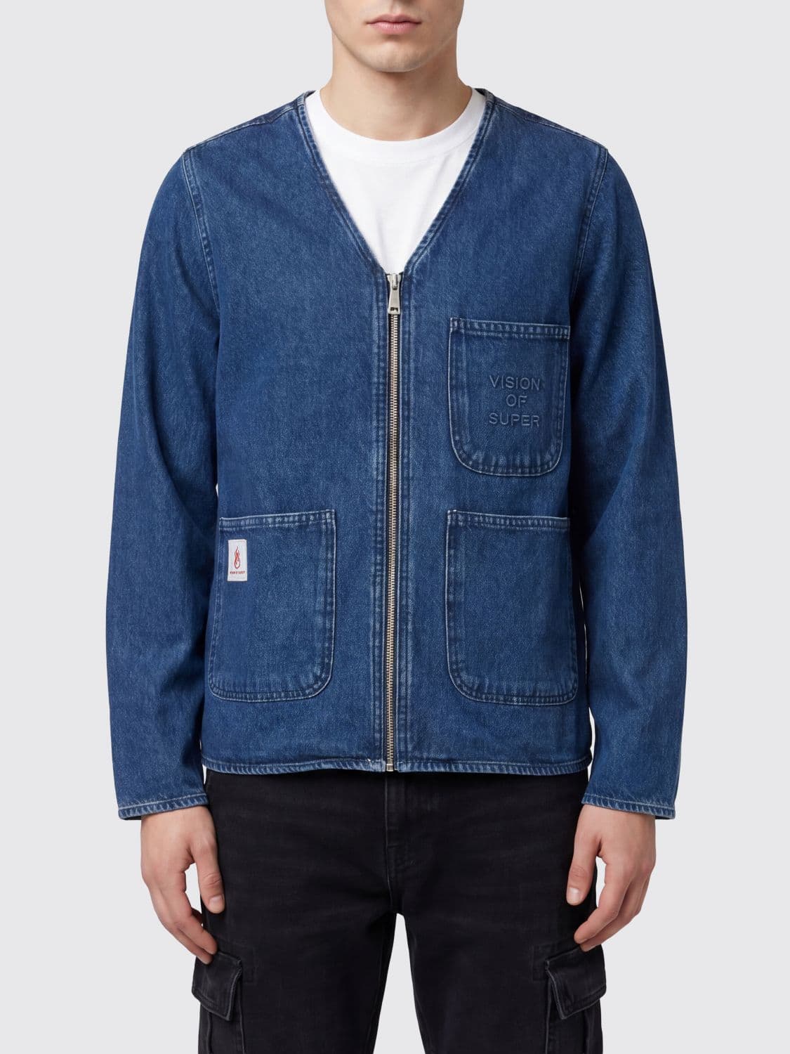 Vision Of Super Cotton Denim Jacket with Zip Closure