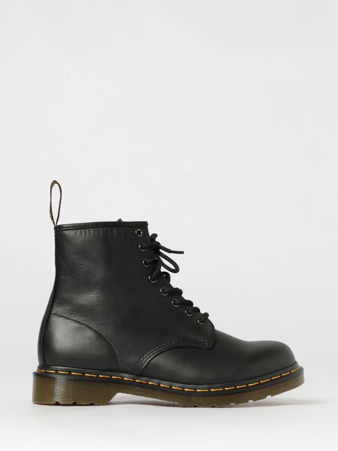 Dr. Martens Lace-Up Nappa Leather Combat Boots with Logo Pull-Tab