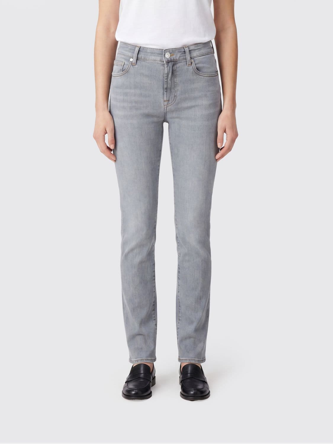 7 For All Mankind High-Waisted Skinny Jeans in Stretch Cotton Denim