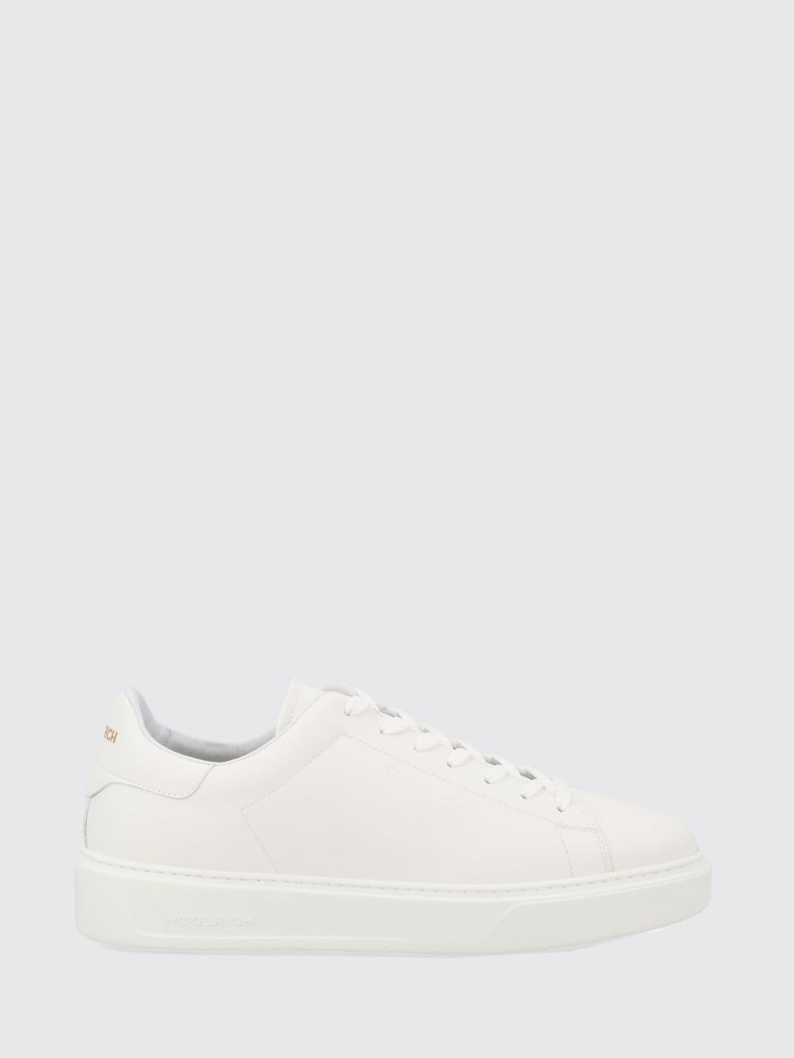 Woolrich Low-Top Sneakers in Smooth Leather with Padded Ankle and Rear Logo