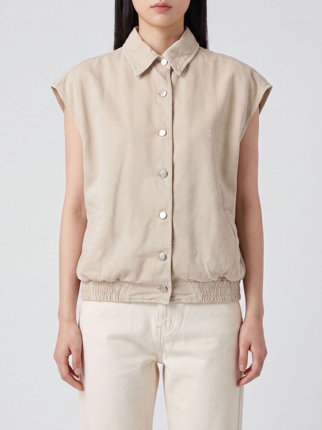 Icon Denim Los Angeles Ines Cropped Short-Sleeve Denim Shirt Jacket