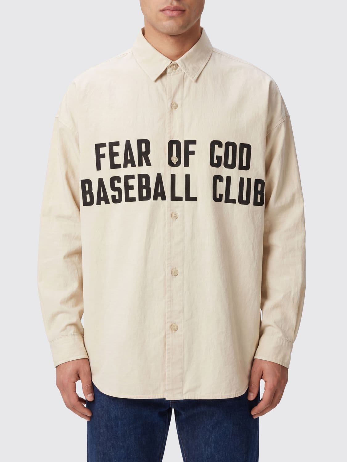 Fear Of God Relaxed Fit Cotton Shirt with Logo and French Collar