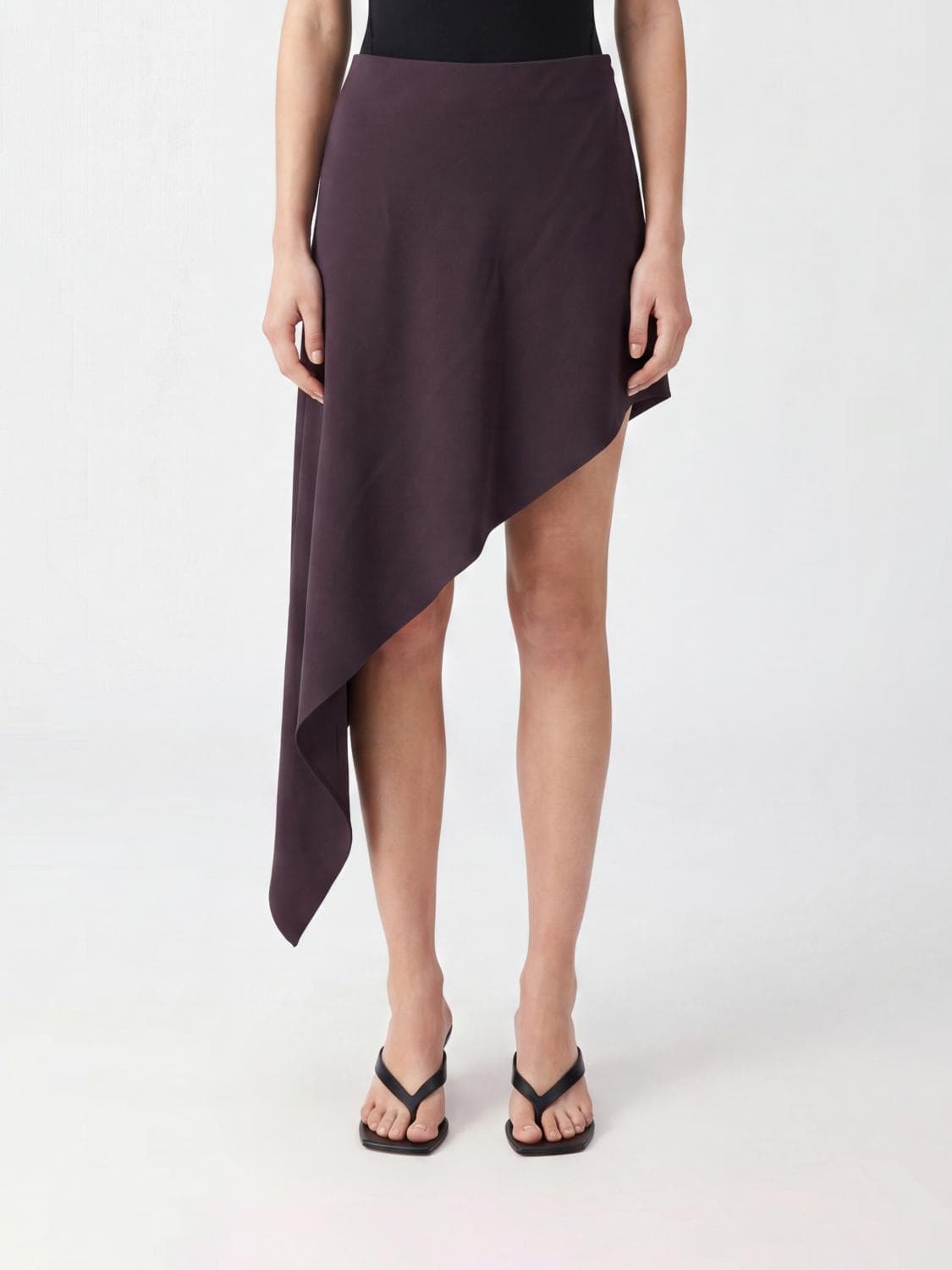 Alaïa Asymmetrical Mini Skirt in Viscose and Paper Blend