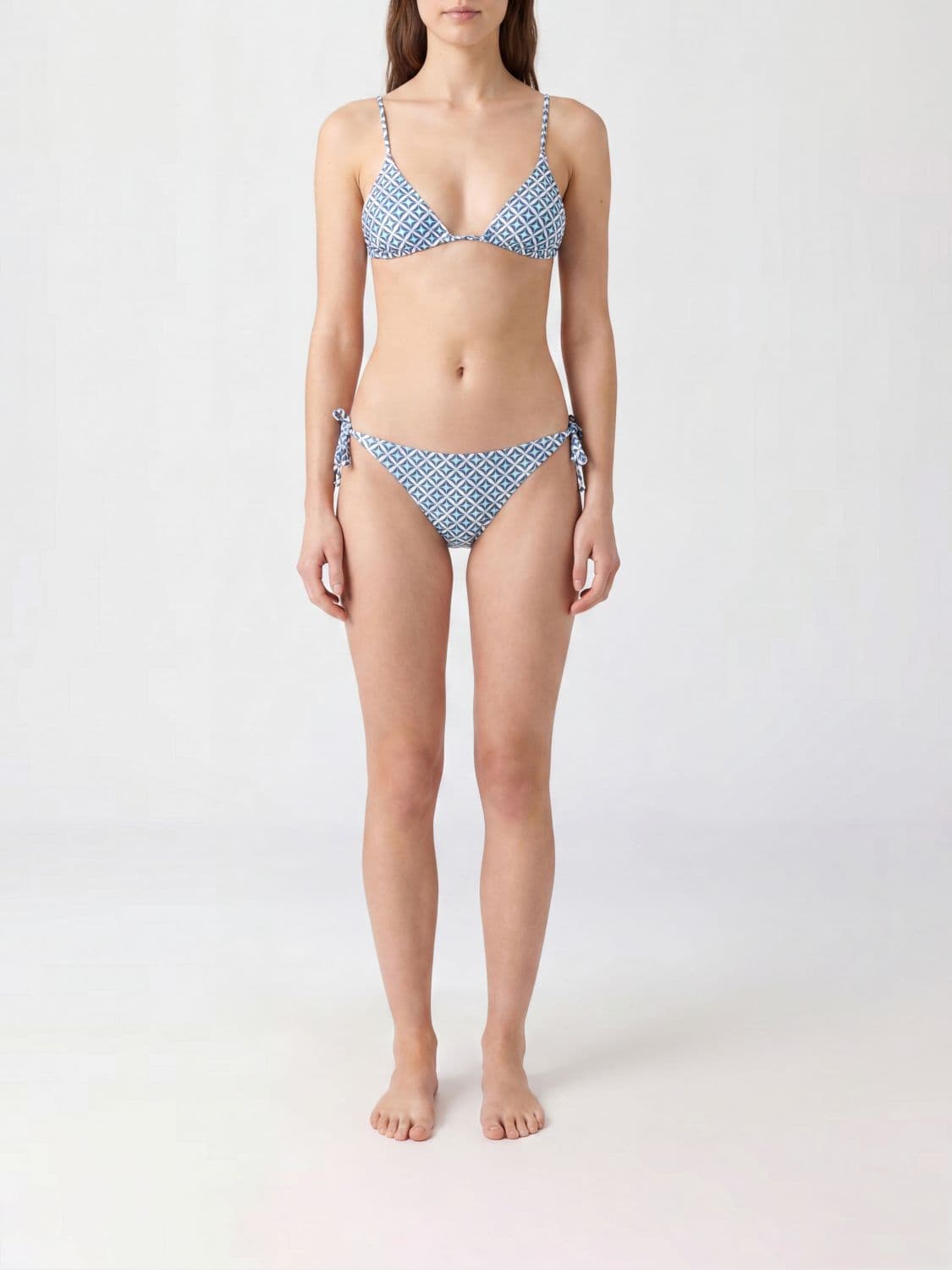 Max Mara Geometric Diamond Print Triangle Bikini with Tie Fastenings · 1