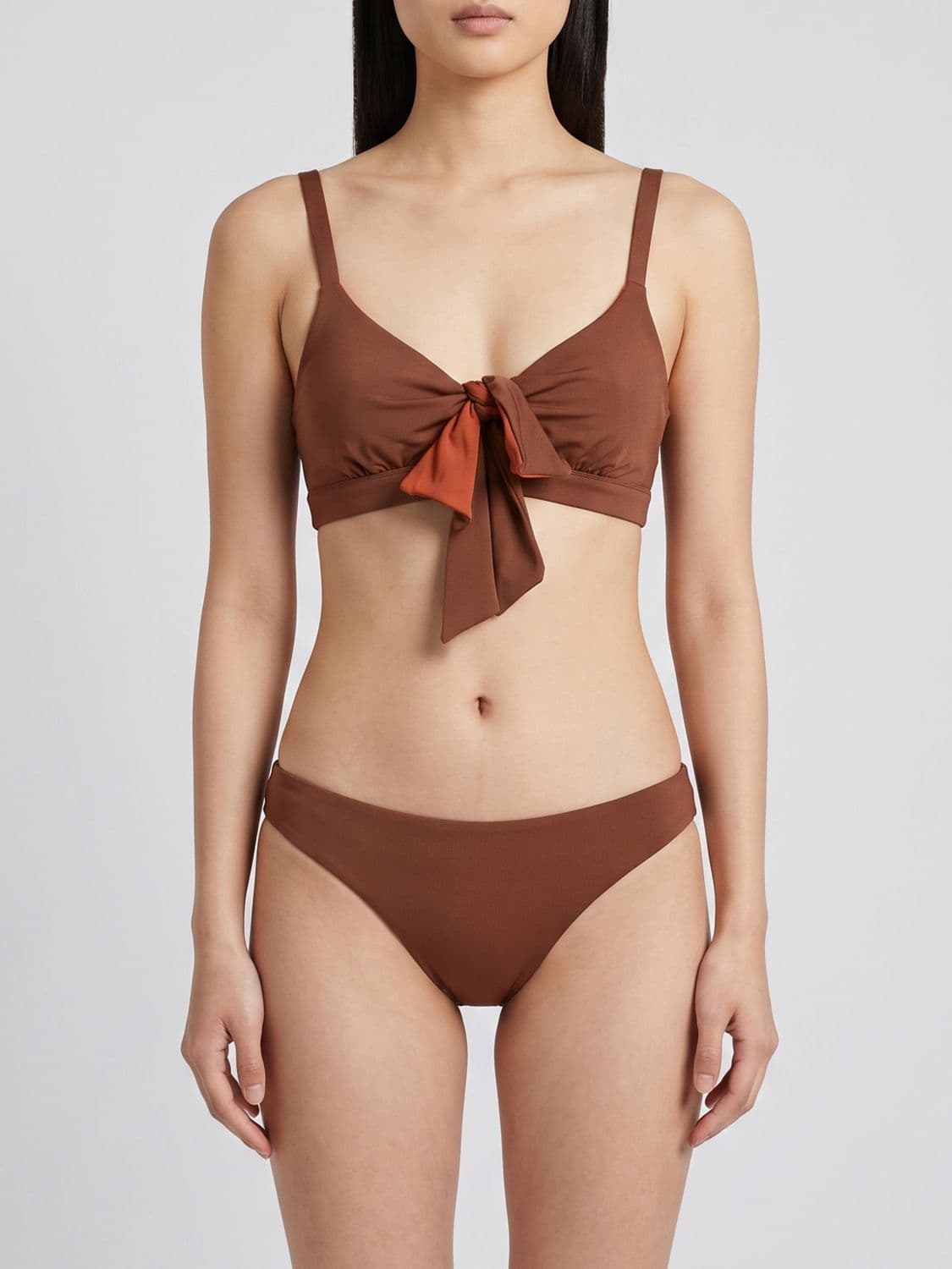 Max Mara Off-the-Shoulder Polyamide V-Neck Bikini Top