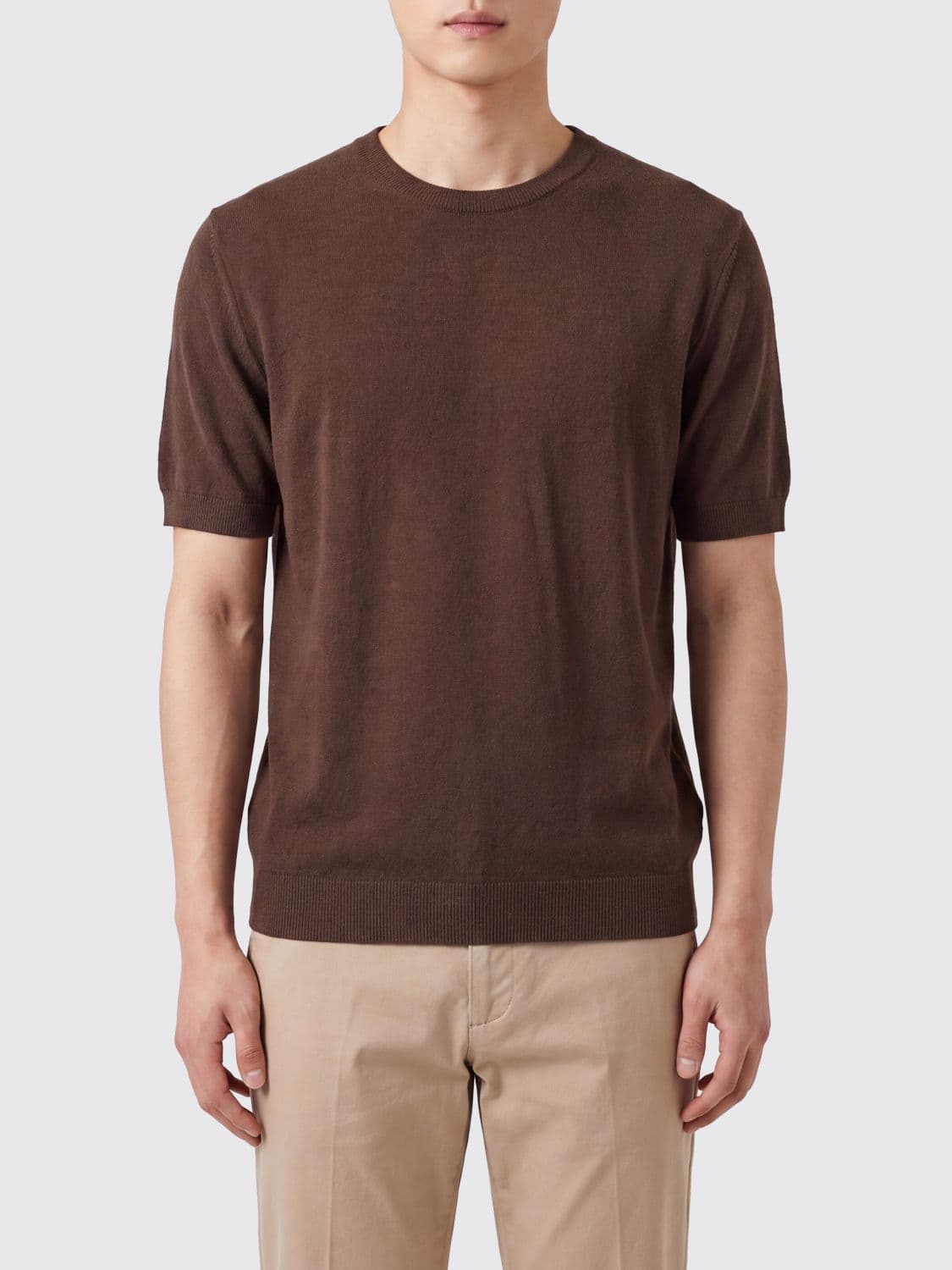 Kangra Slim Fit Short-Sleeve Cotton-Blend Crewneck Jumper · 48