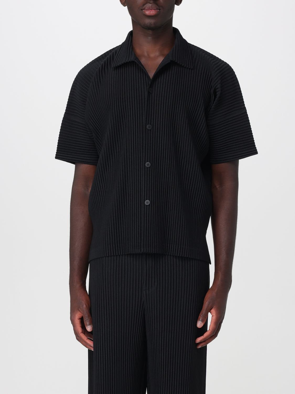 Homme Plisse' Issey Miyake Homme Plissé Issey Miyake Crêpe Short-Sleeved Bowling Shirt