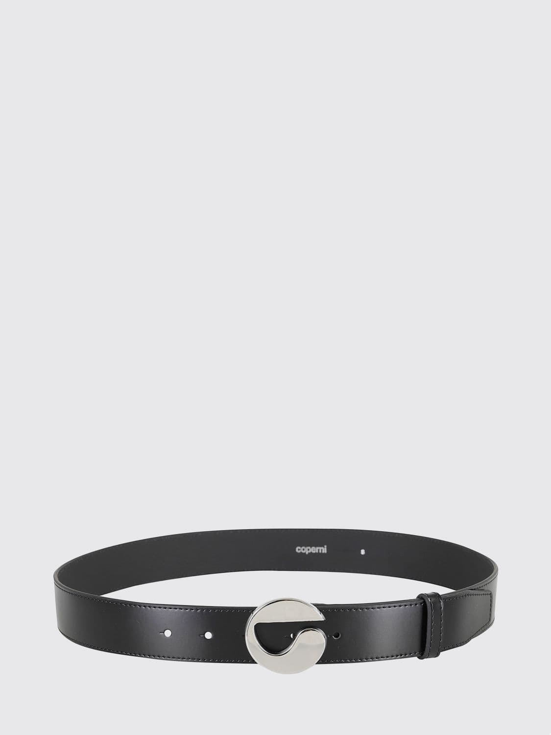Coperni Leather Belt with Adjustable Metal Monogram Buckle