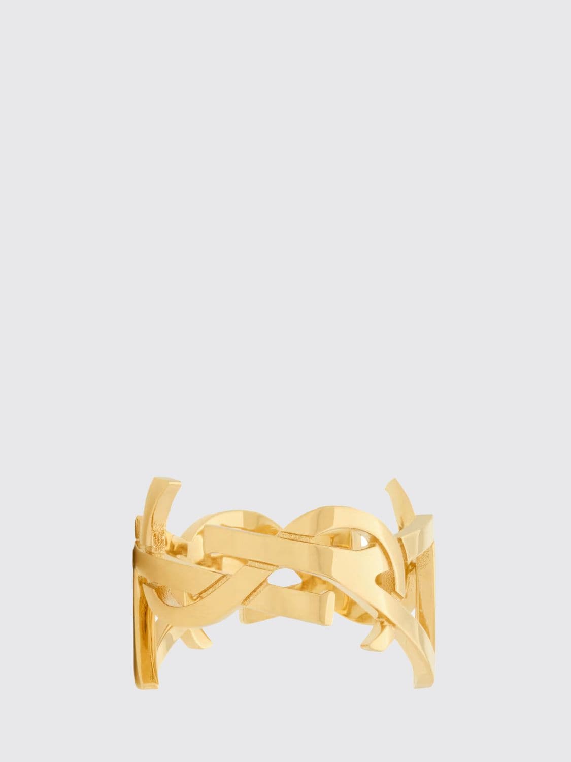Saint Laurent Cassandre Brass Band Ring with YSL Monogram