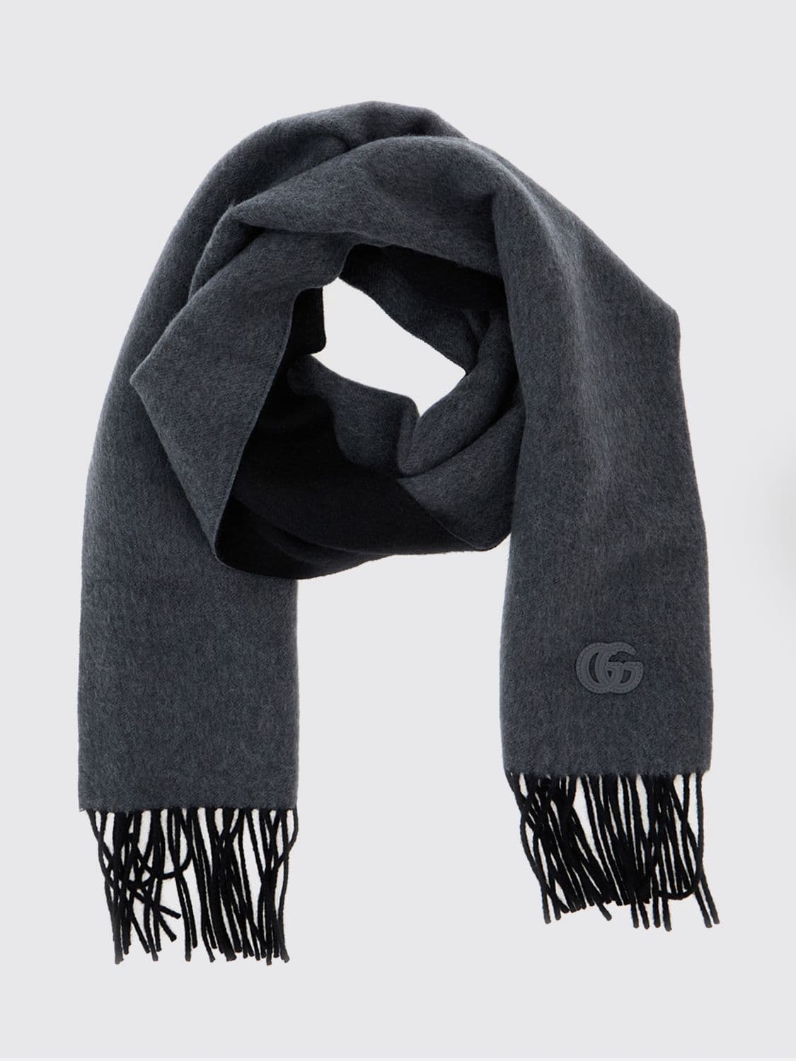 Gucci 100% Cashmere Scarf with GG Monogram and Fringed Edges · OS