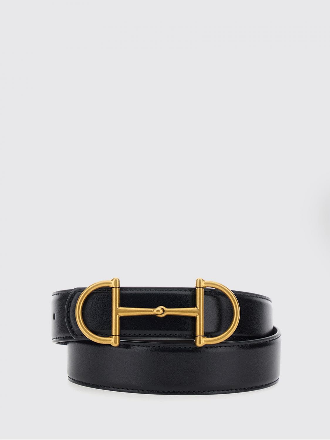 Gucci Horsebit Smooth Calfskin Leather Belt with Interlocking Closure