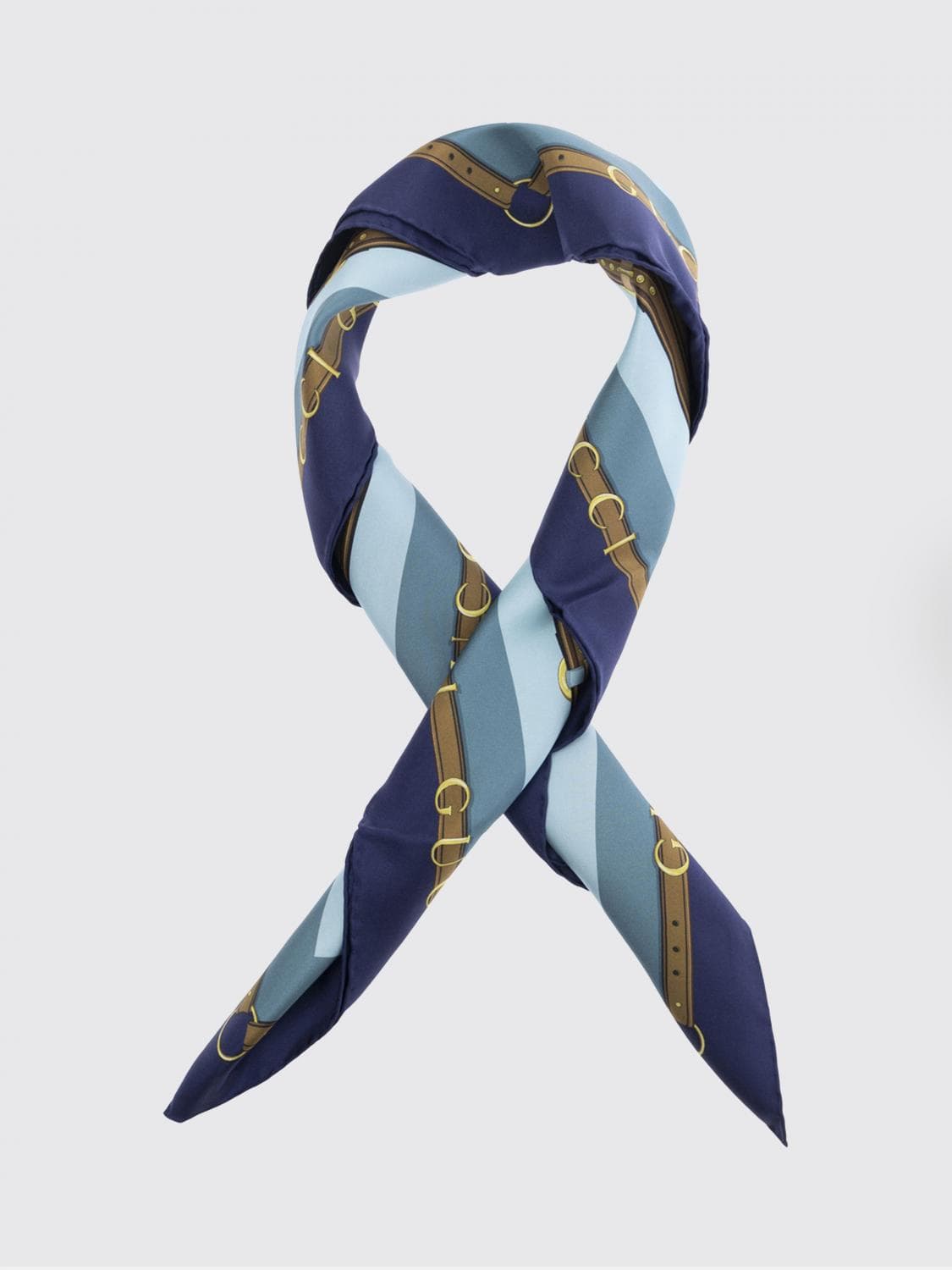 Gucci Square Silk Twill Foulard with Graphic Print and Straight Hem