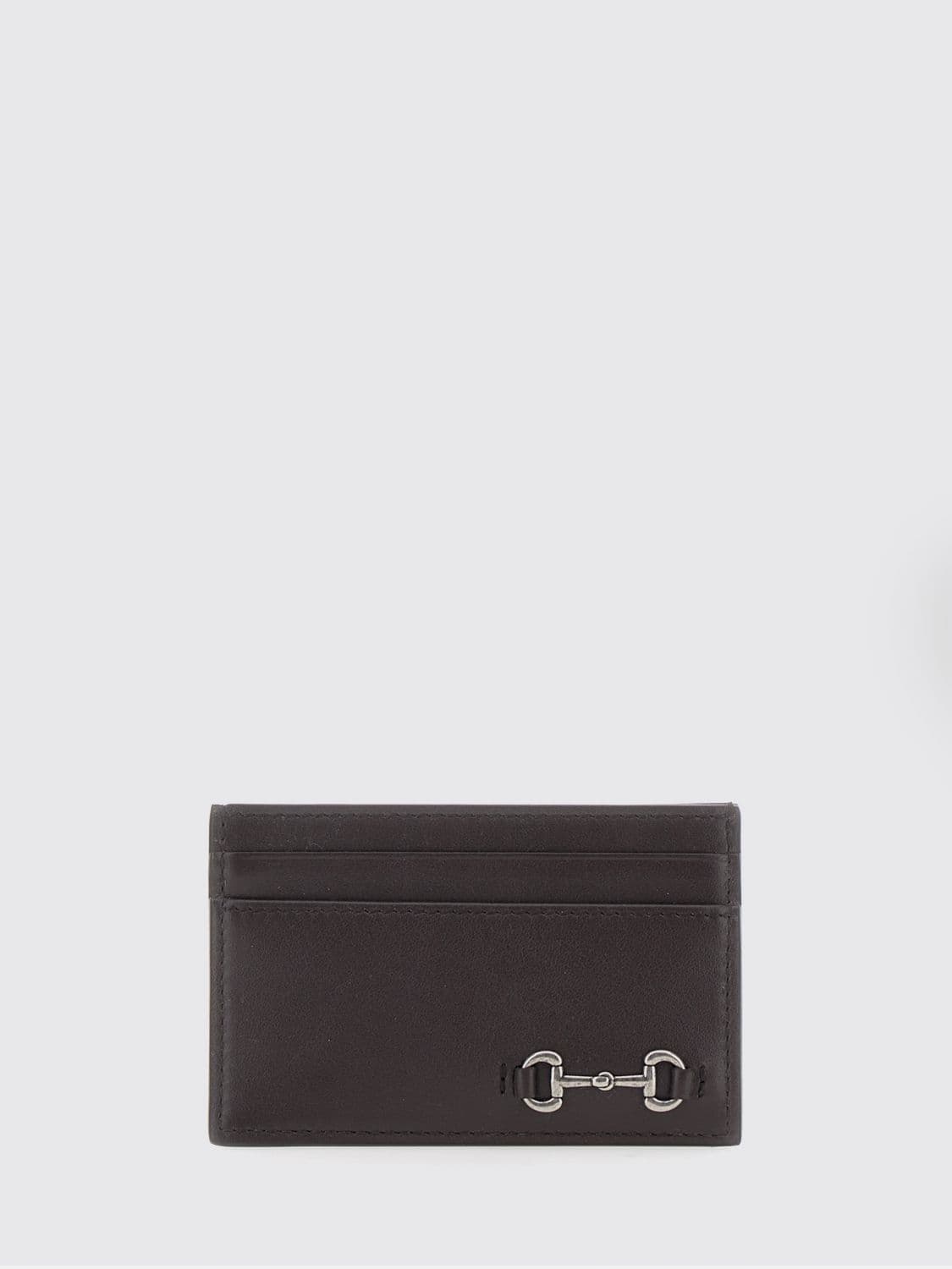 Gucci Flat Smooth Leather Card Holder with Horsebit Detail · OS