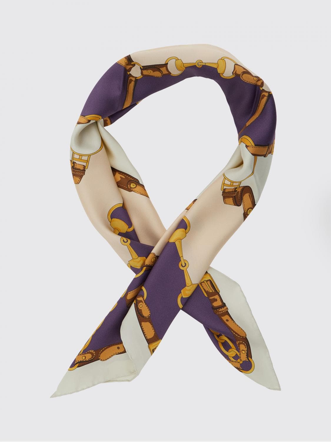 Gucci Square Silk Twill Foulard with Multicolour Graphic Print