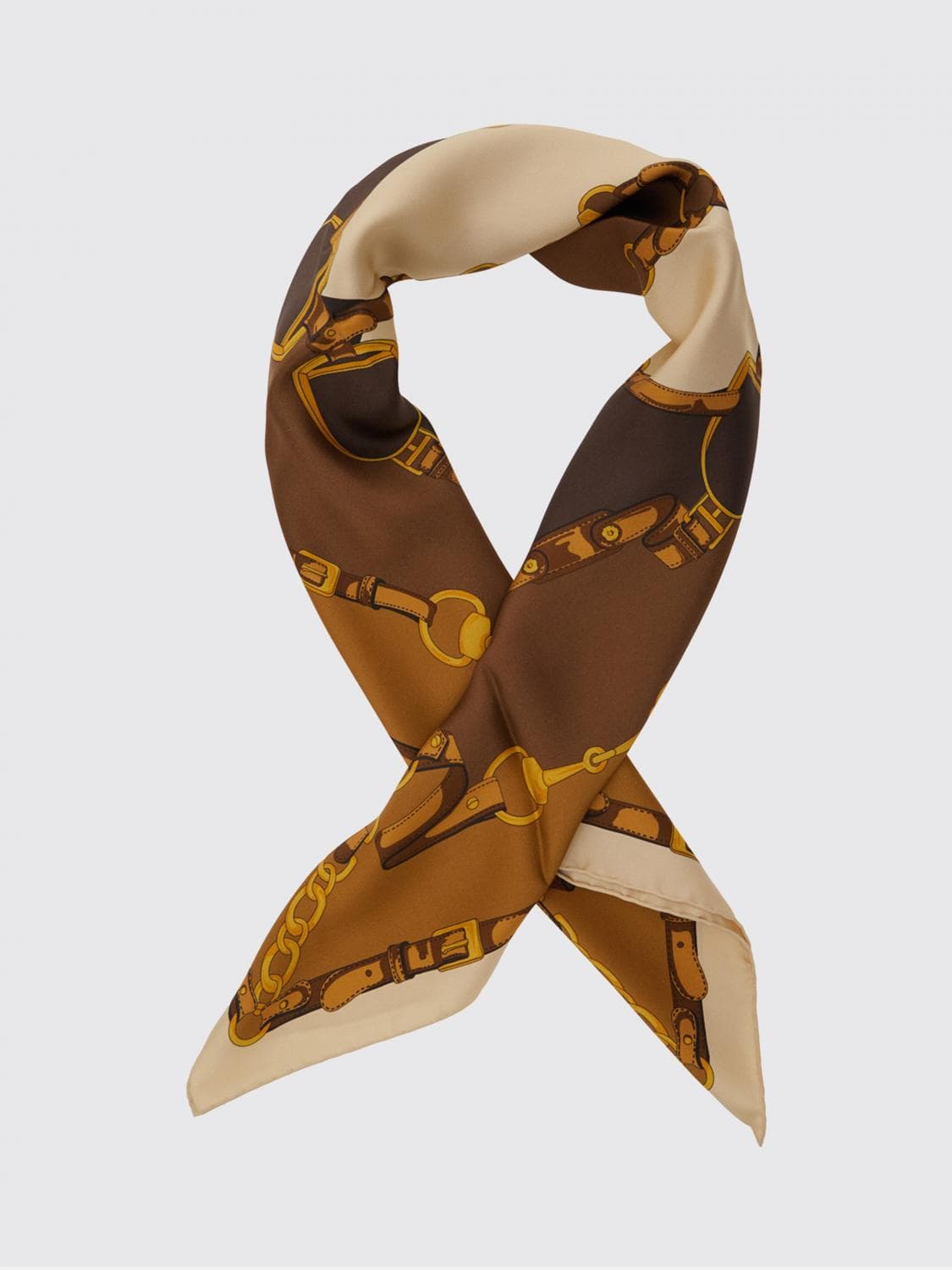 Gucci Square Silk Twill Foulard with Multicolour Graphic Print