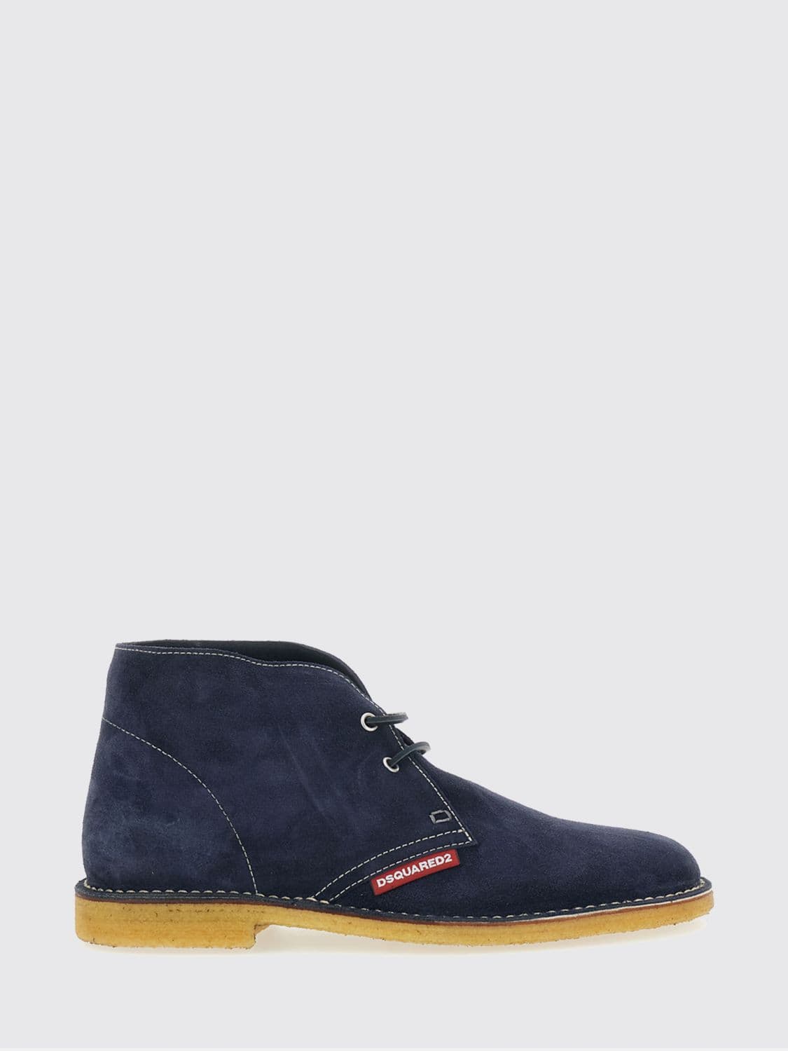 Dsquared2 Suede Calfskin Desert Boots with Round Toe and Rubber Sole