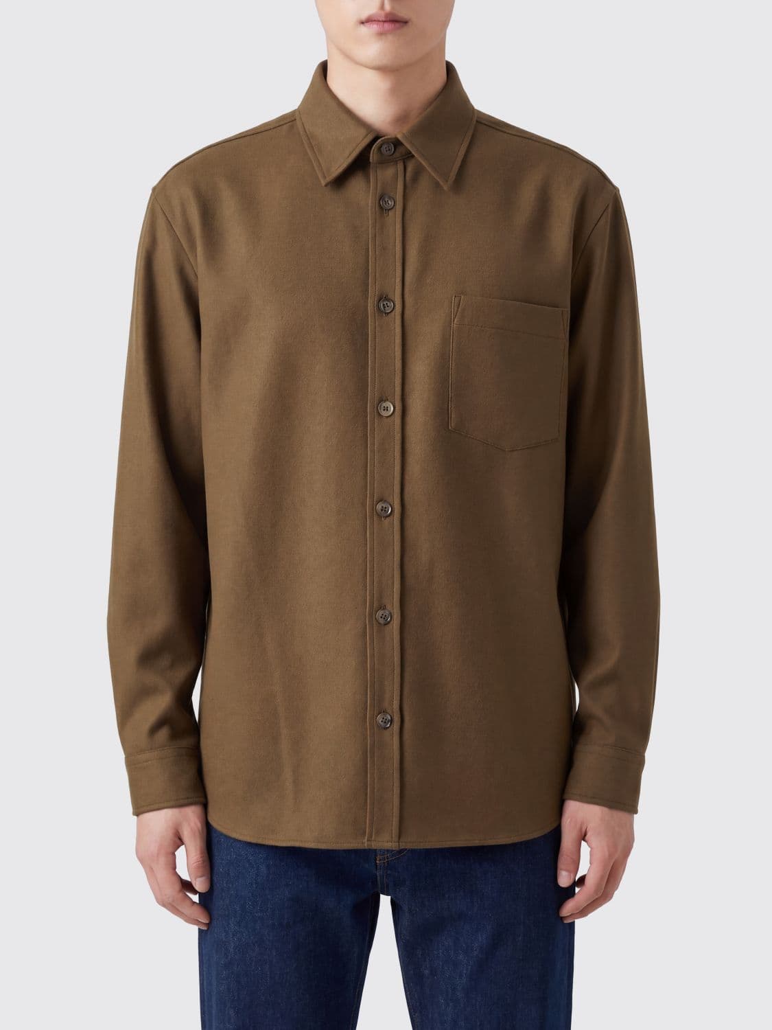 A.p.c. A. P.C. Malaury Virgin Wool Blend Shirt Jacket with Patch Pockets