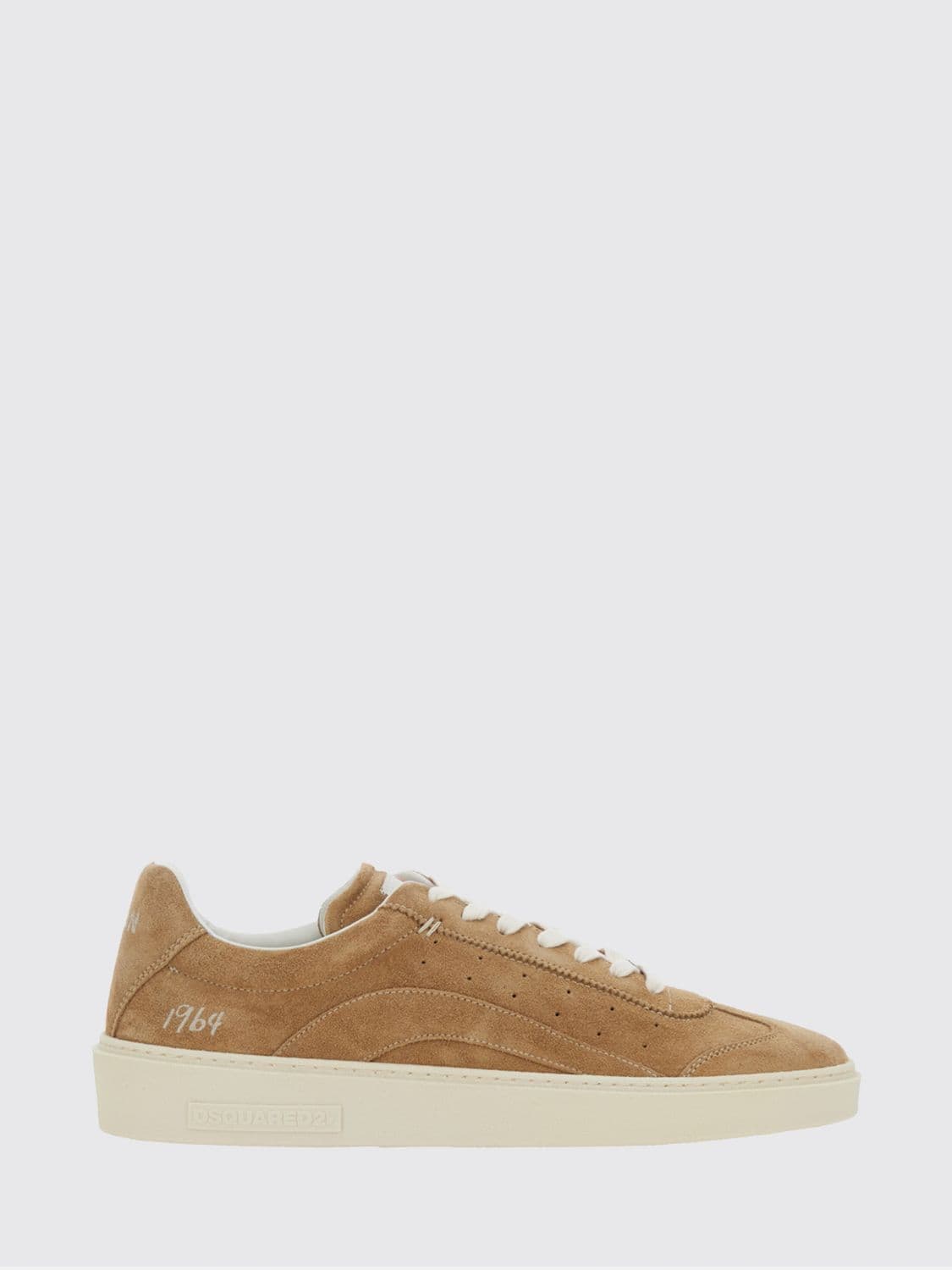 Dsquared2 Suede Calfskin Low-Top Sneakers with Applied Side Logo