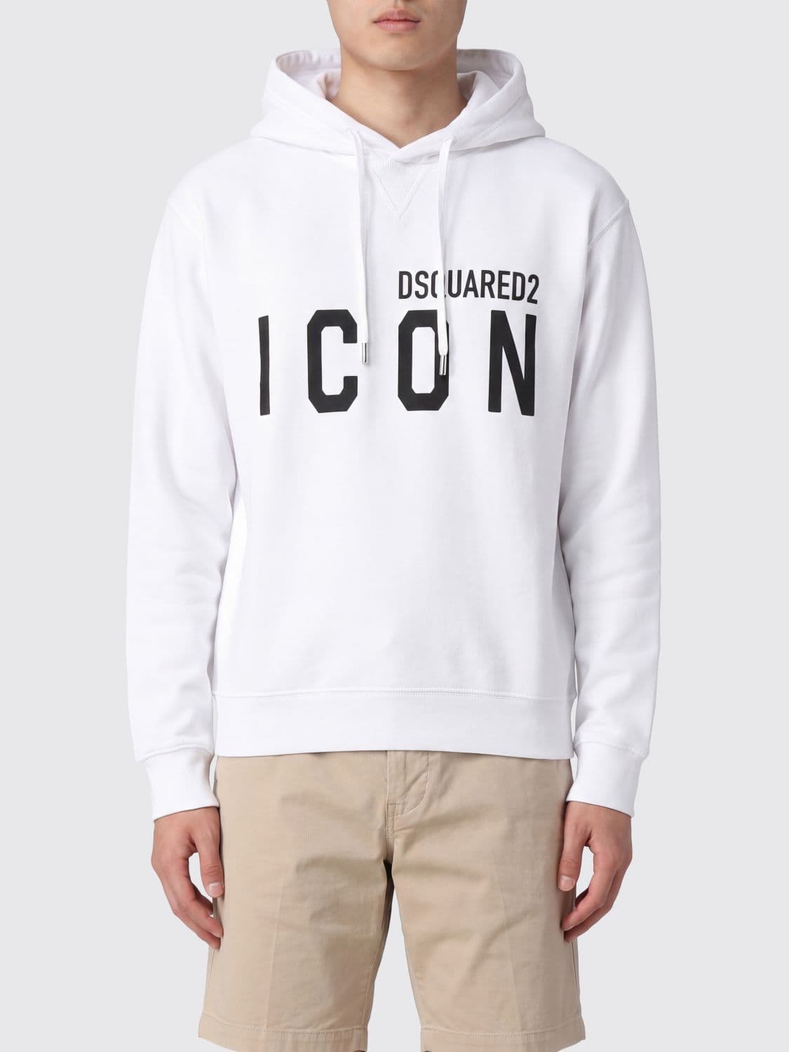 Dsquared2 Cotton Hoodie with Contrast Logo and Drawstring
