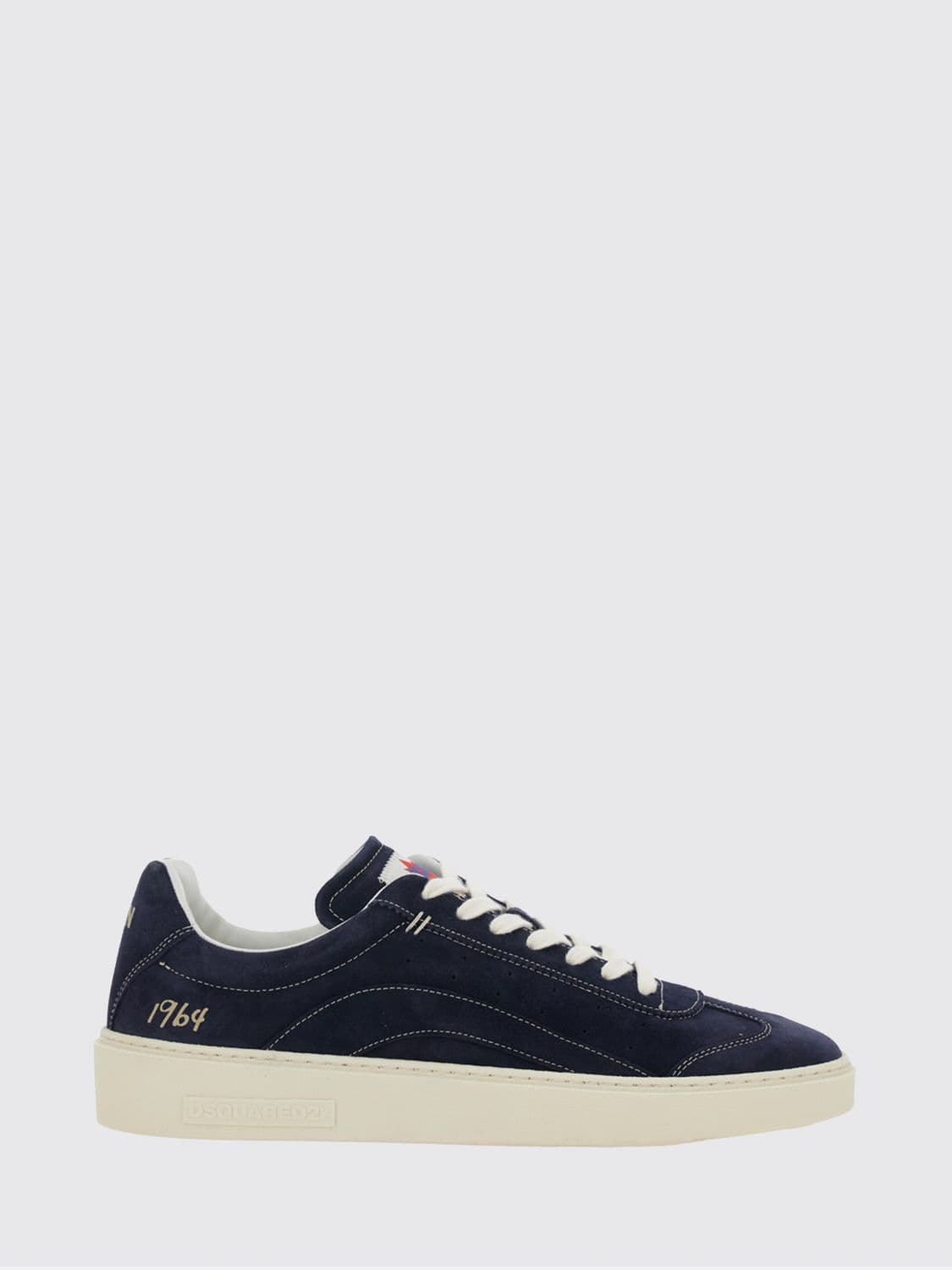 Dsquared2 Suede Calfskin Low-Top Sneakers with Side Logo
